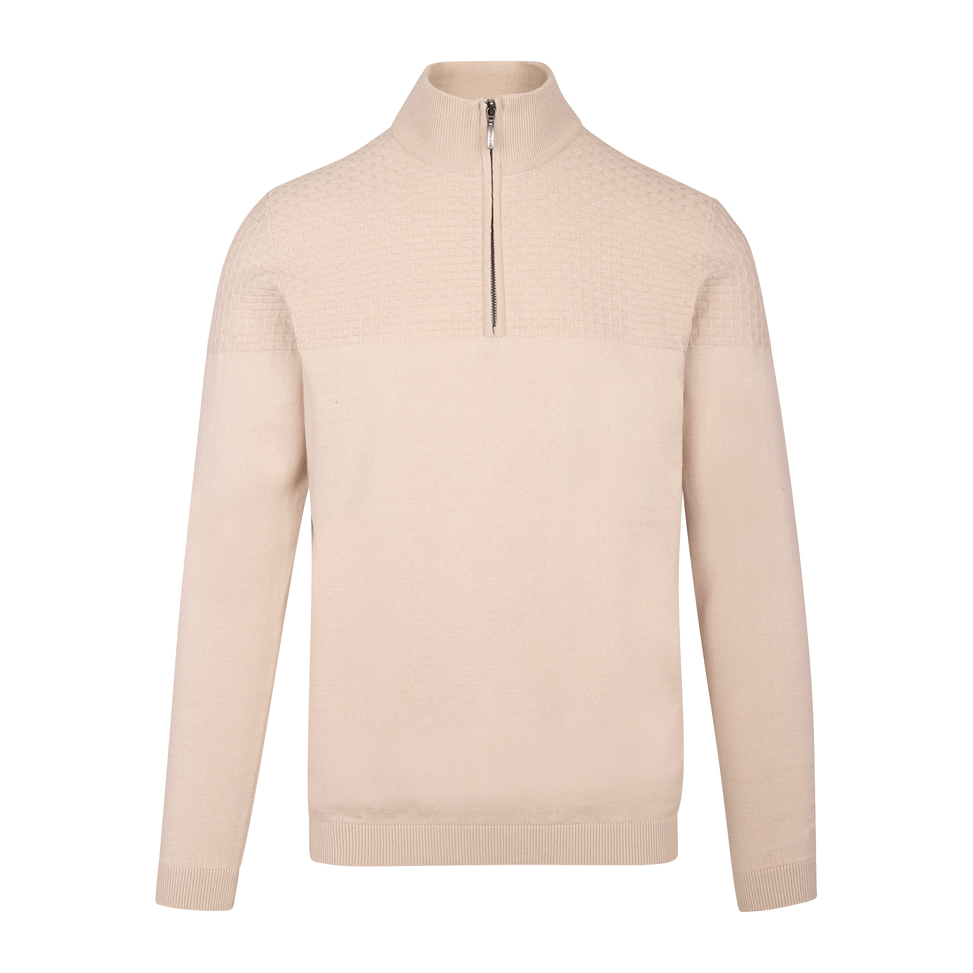 Urban Pioneers Male Abel Half-zip SWEATER LIGHT SAND