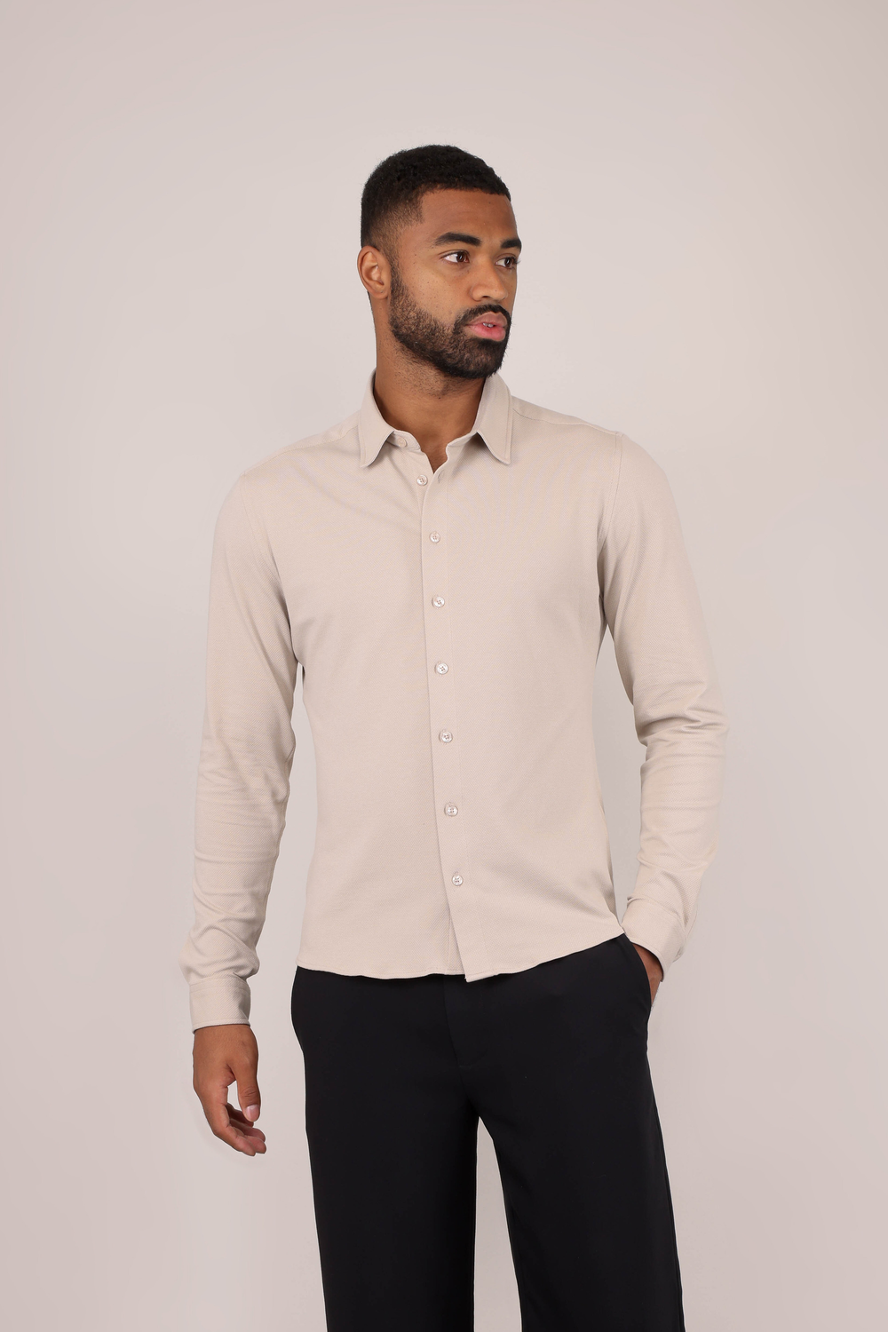 Urban Pioneers Male Alve LS Shirt SHIRT LIGHT SAND