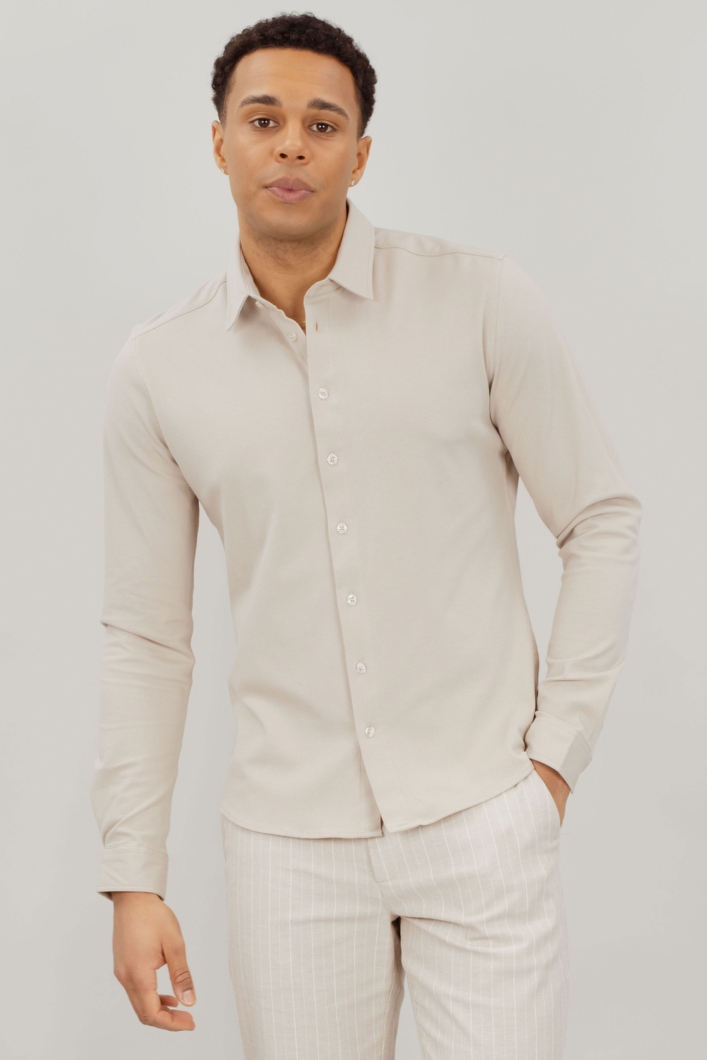 Urban Pioneers Male Alve LS Shirt SHIRT LIGHT SAND