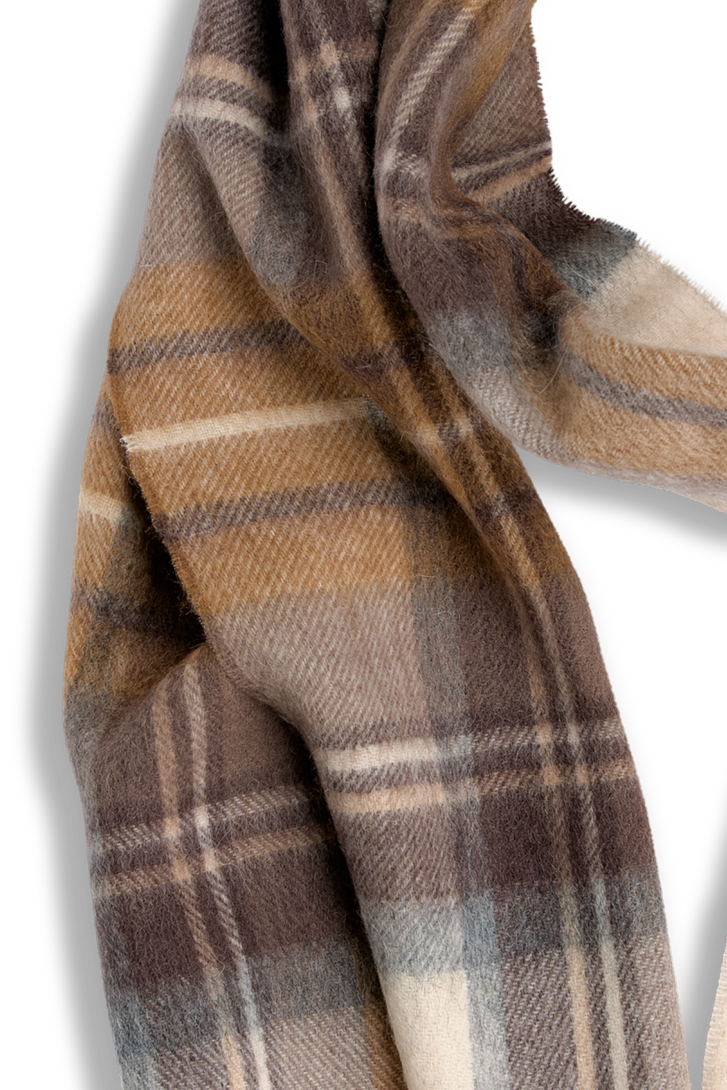 Urban Pioneers Male Beaumont Check Wool Scarf SCARF CAMEL CHECK
