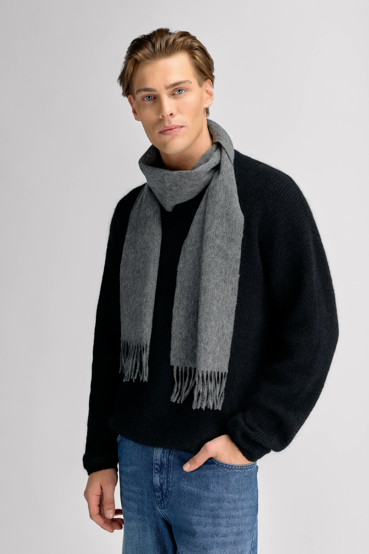 Urban Pioneers Male Beaumont Melange Wool Scarf SCARF GREY
