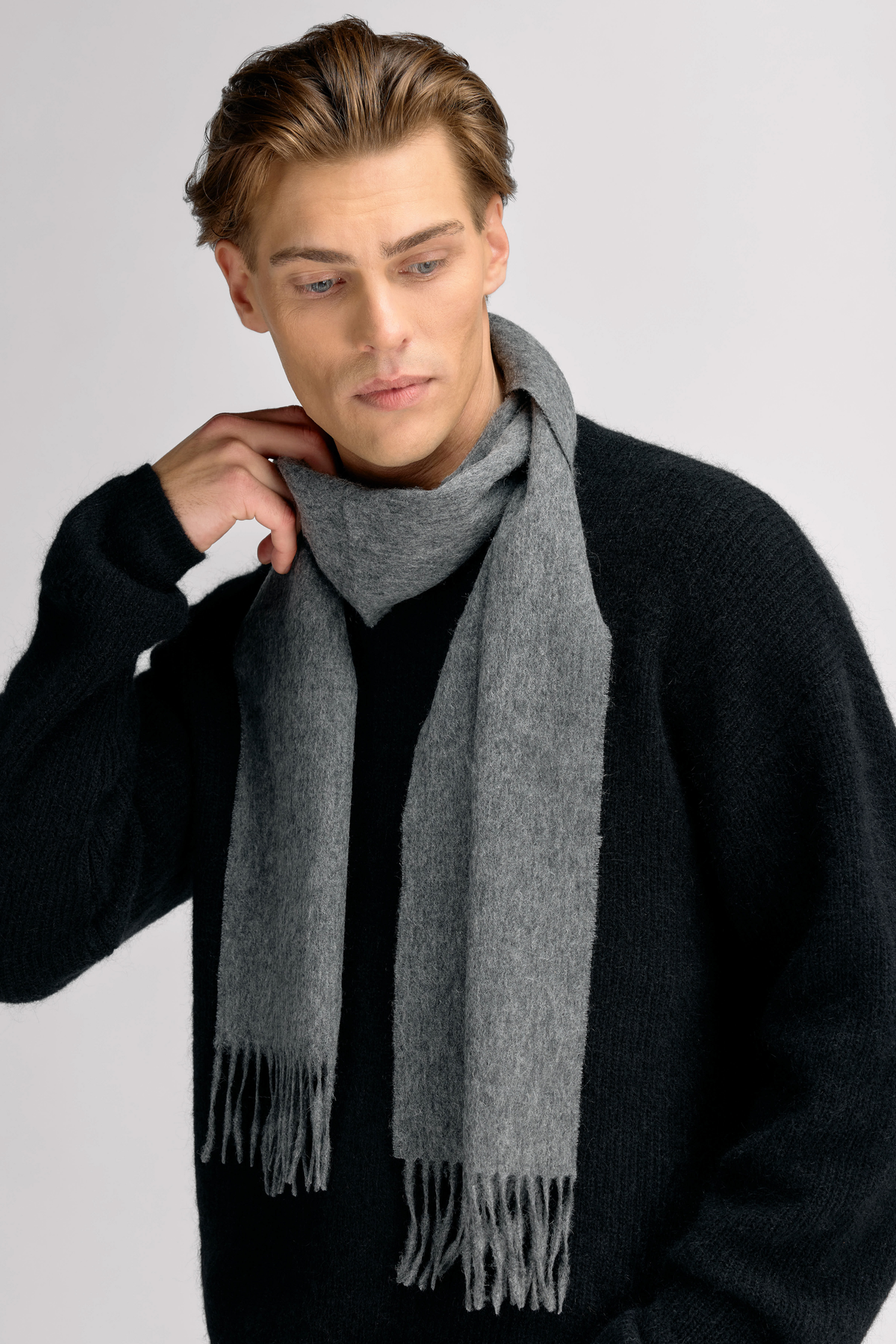 Urban Pioneers Male Beaumont Melange Wool Scarf SCARF GREY