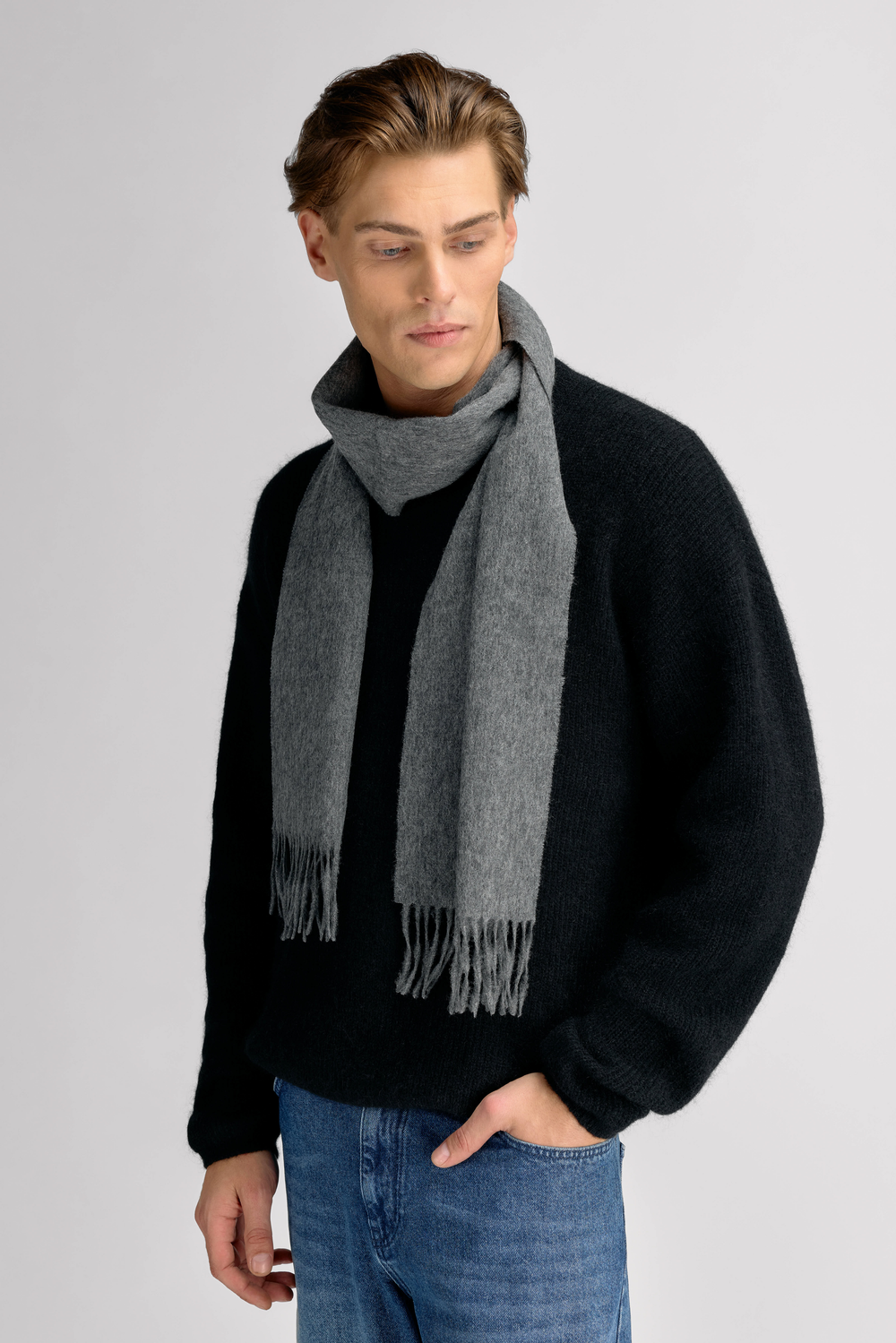 Urban Pioneers Male Beaumont Melange Wool Scarf SCARF GREY