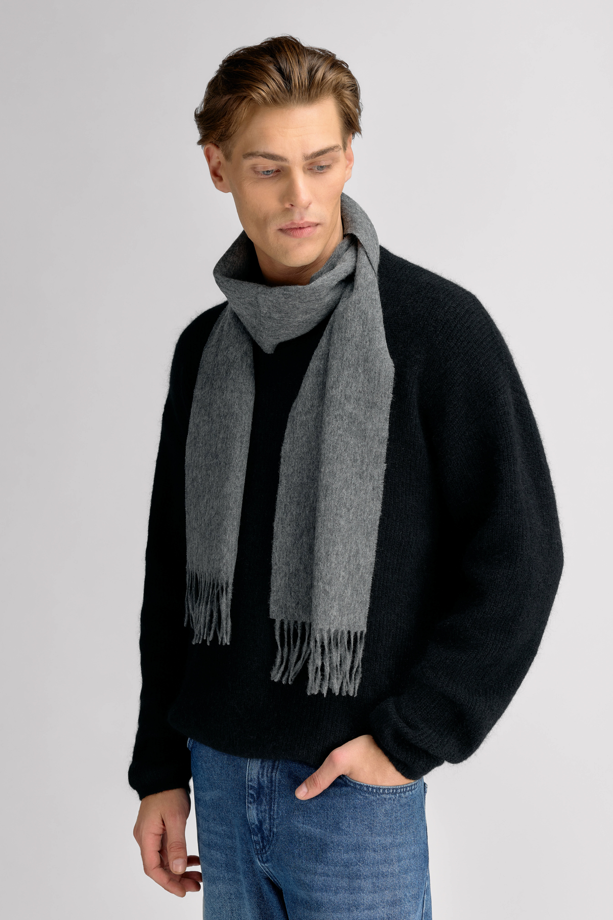 Urban Pioneers Male Beaumont Melange Wool Scarf SCARF GREY