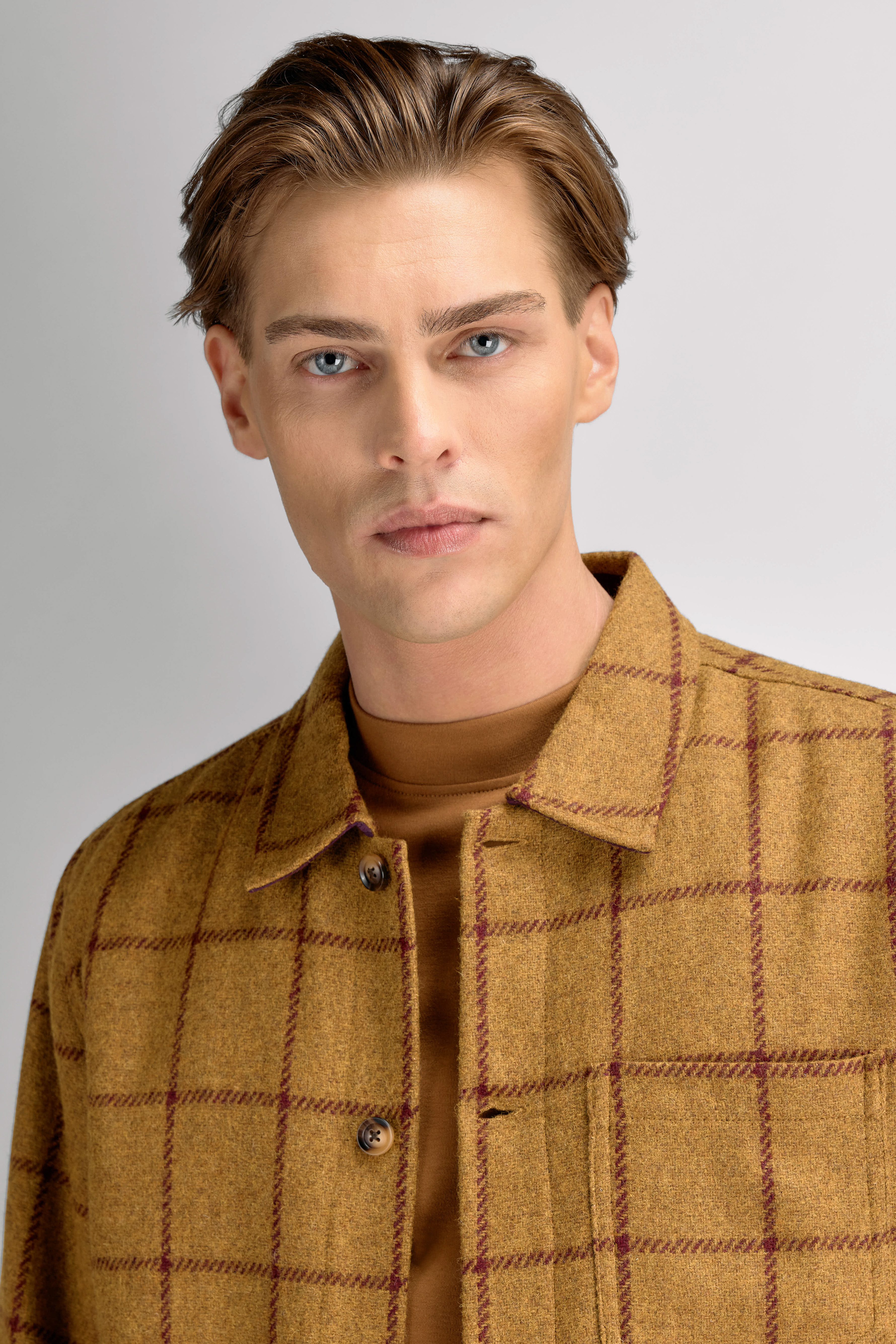Urban Pioneers Male Benedict Padded Wool Overshirt OVERSHIRT HONEY CHECK