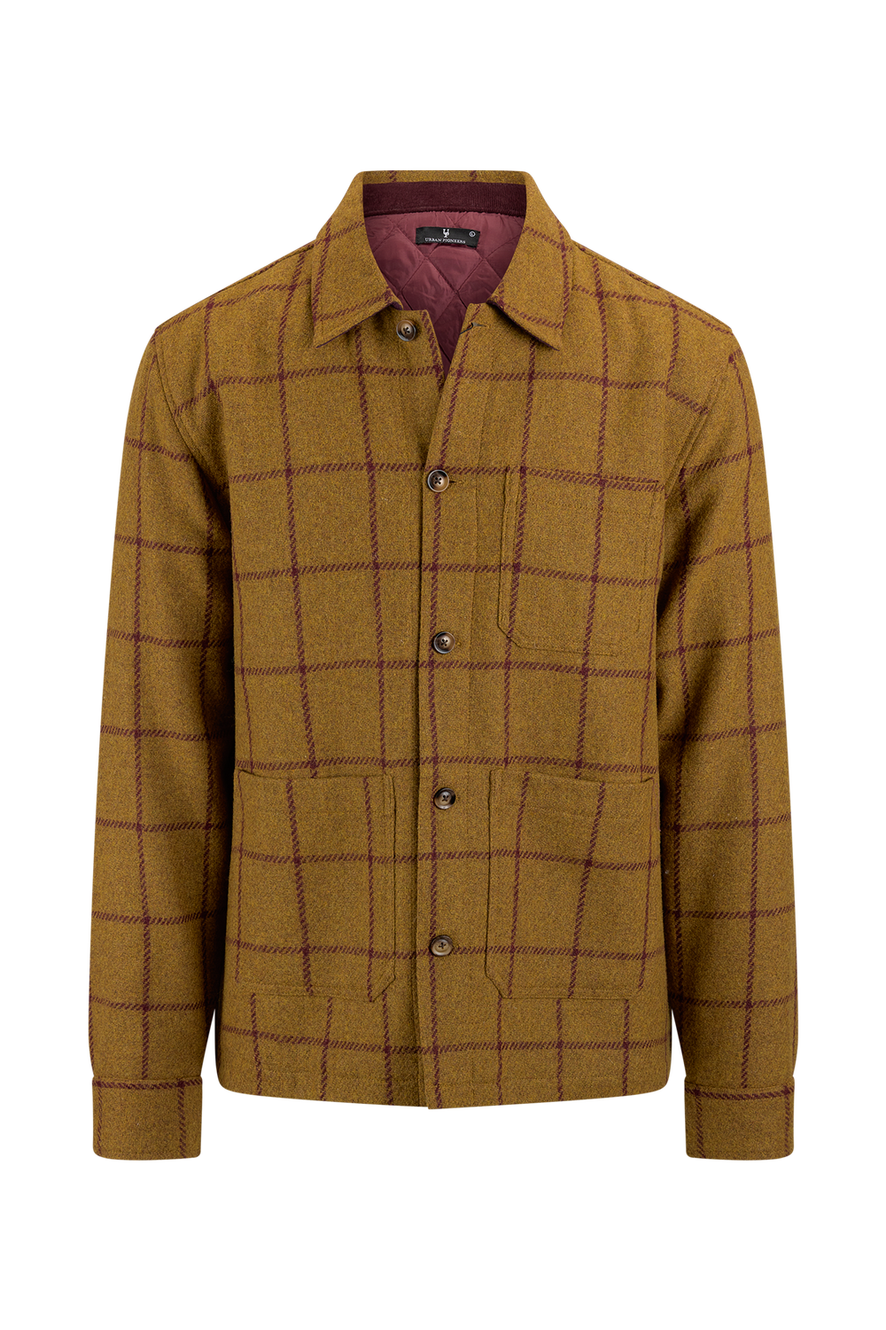 Urban Pioneers Male Benedict Padded Wool Overshirt OVERSHIRT HONEY CHECK