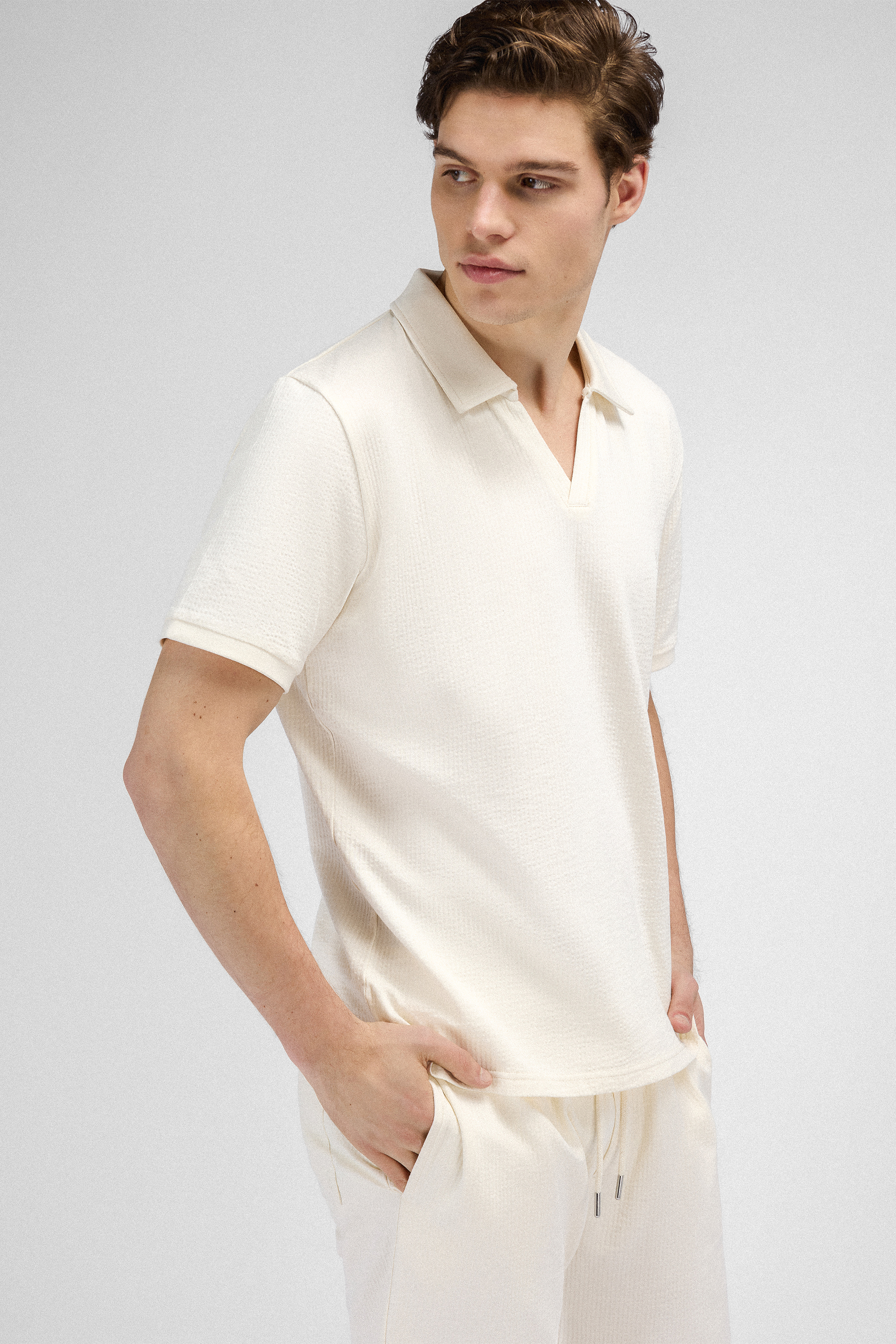 Urban Pioneers Male Bjorn Pique PIQUE CREAM