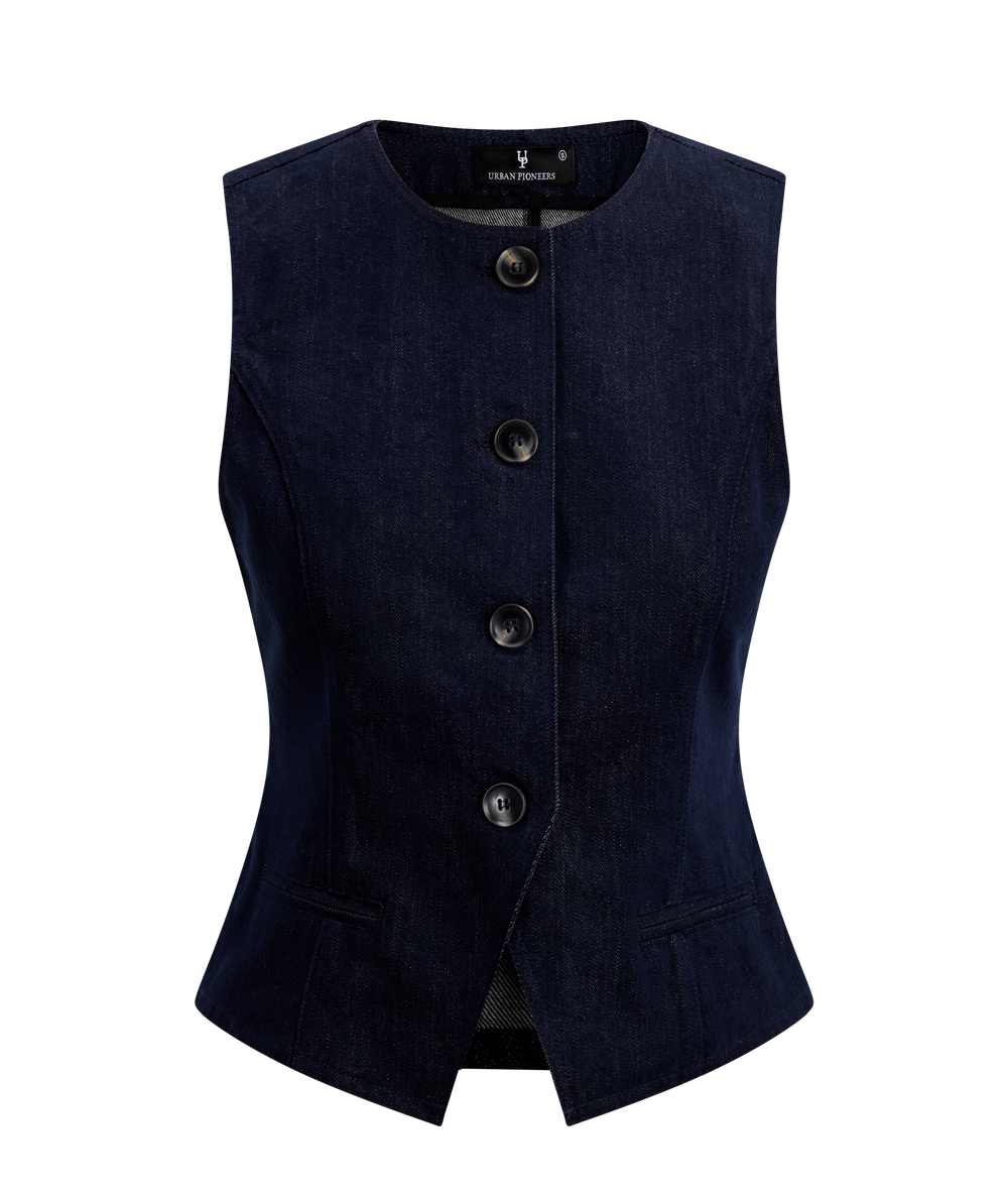 Urban Pioneers Female Bonnie Waistcoat VEST DARK NAVY DENIM