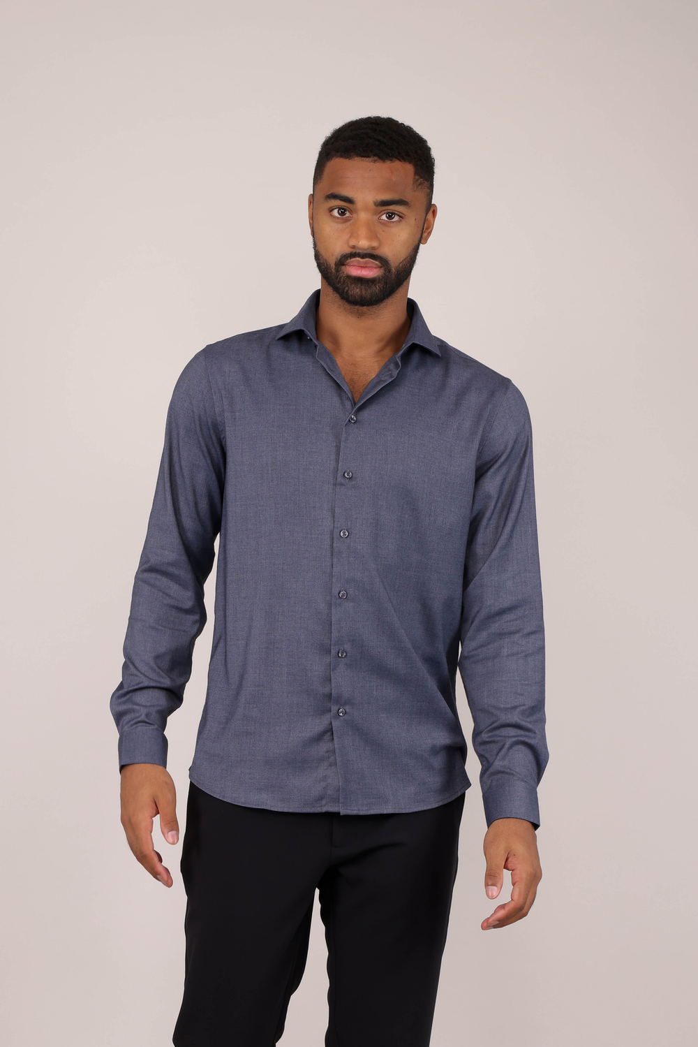Urban Pioneers Male Brimi LS Shirt SHIRT DARK BLUE MELANGE