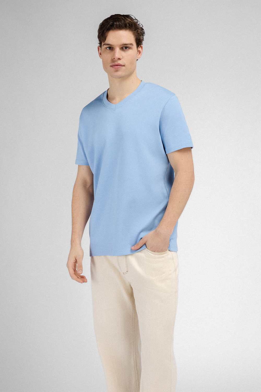 Urban Pioneers Male Bruno V-neck Tee T-SHIRT FOREVER BLUE