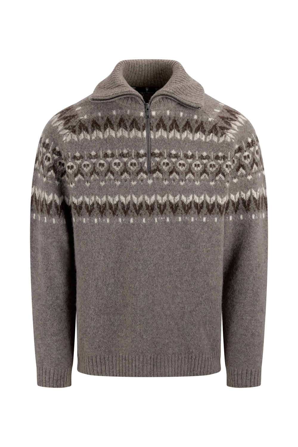 Urban Pioneers Male Brynjar Half-Zip SWEATER MID BROWN