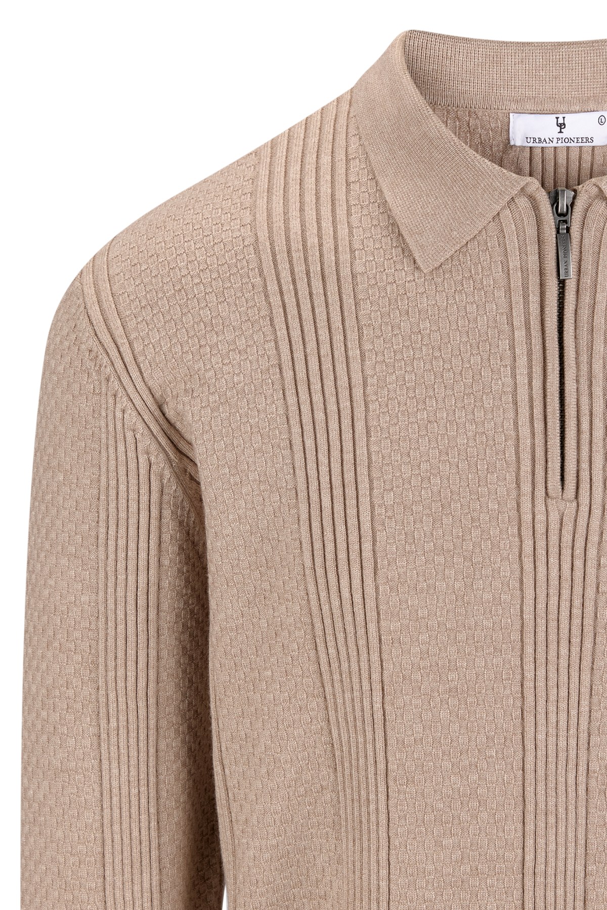 Urban Pioneers Male Casper Half-Zip SWEATER LIGHT SAND