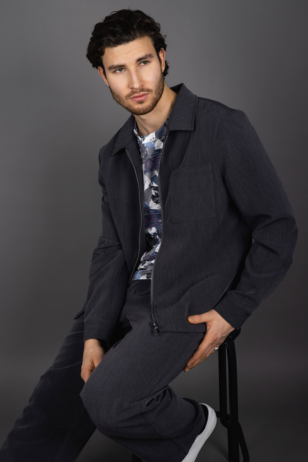 Urban Pioneers Male Cassedy Overshirt SHIRT CHARCOAL