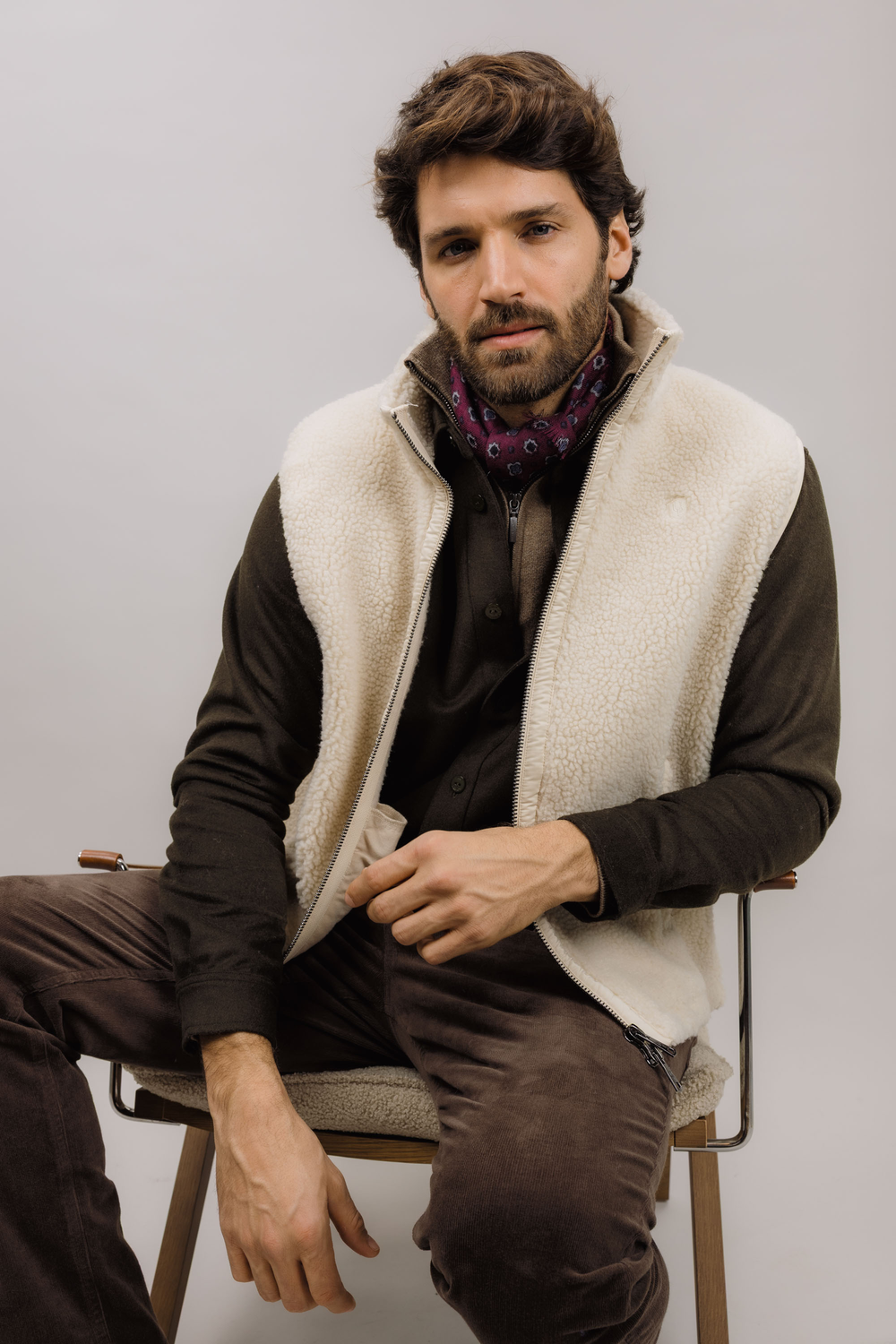 Urban Pioneers Male Corbin Fleece Vest VEST LIGHT SAND
