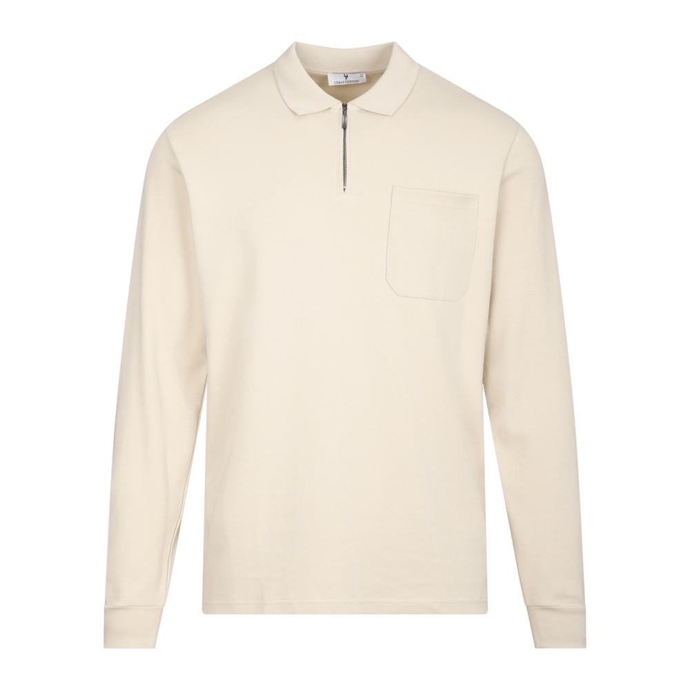 Urban Pioneers Male Denis LS Pique PIQUE LIGHT SAND