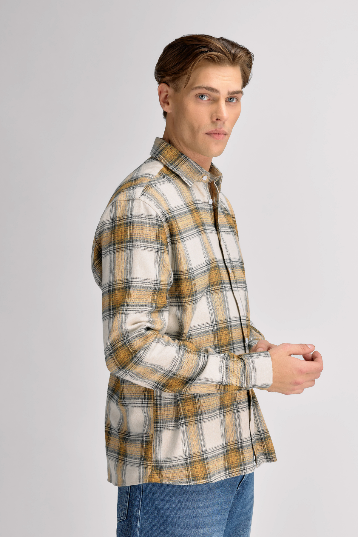 Urban Pioneers Male Everett LS Shirt SHIRT YELLOW CHECK