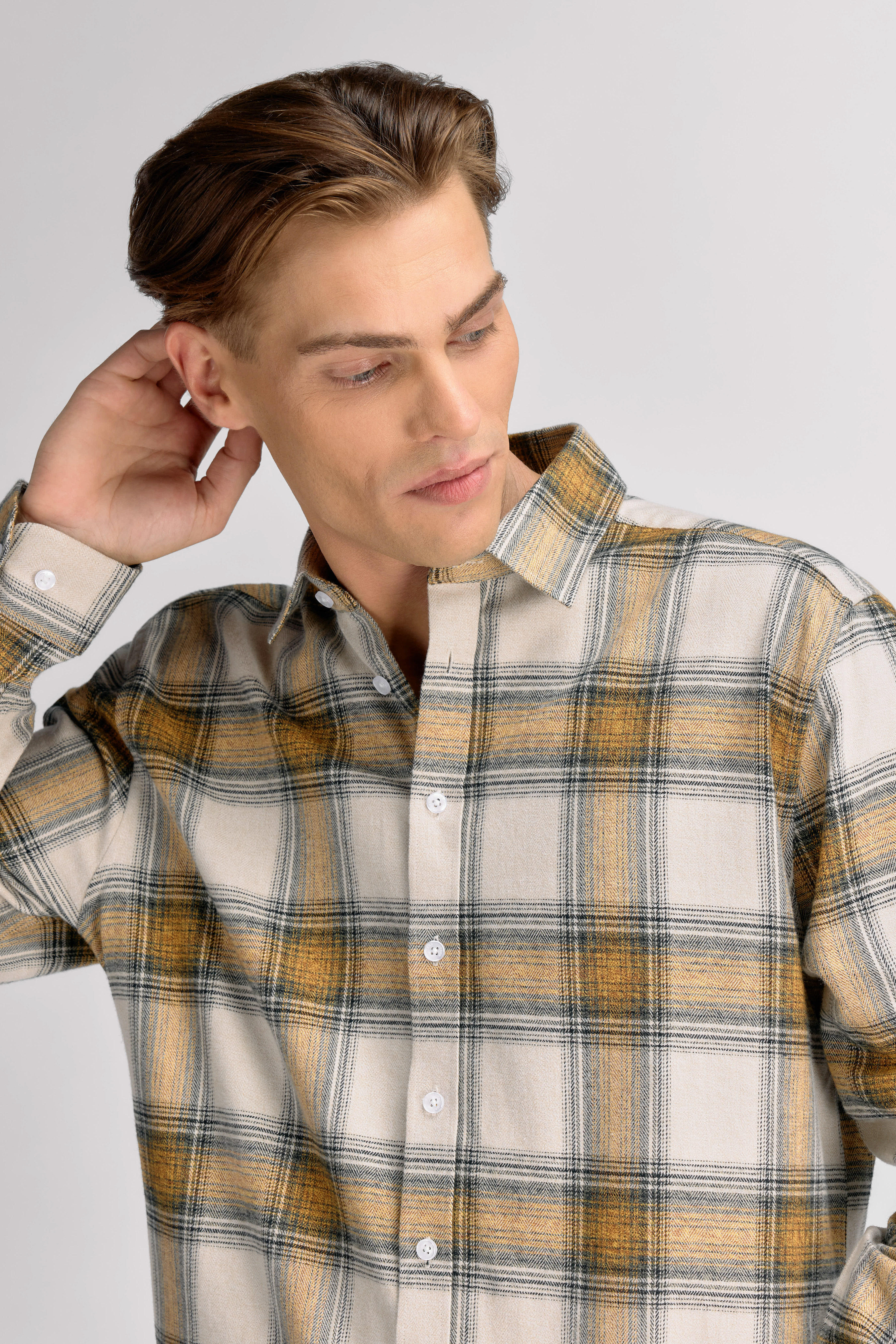 Urban Pioneers Male Everett LS Shirt SHIRT YELLOW CHECK