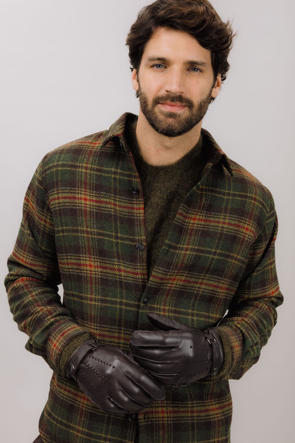 Urban Pioneers Male Felix LS Shirt SHIRT DARK OLIVE CHECK