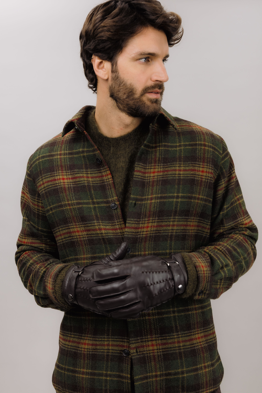 Urban Pioneers Male Felix LS Shirt SHIRT DARK OLIVE CHECK