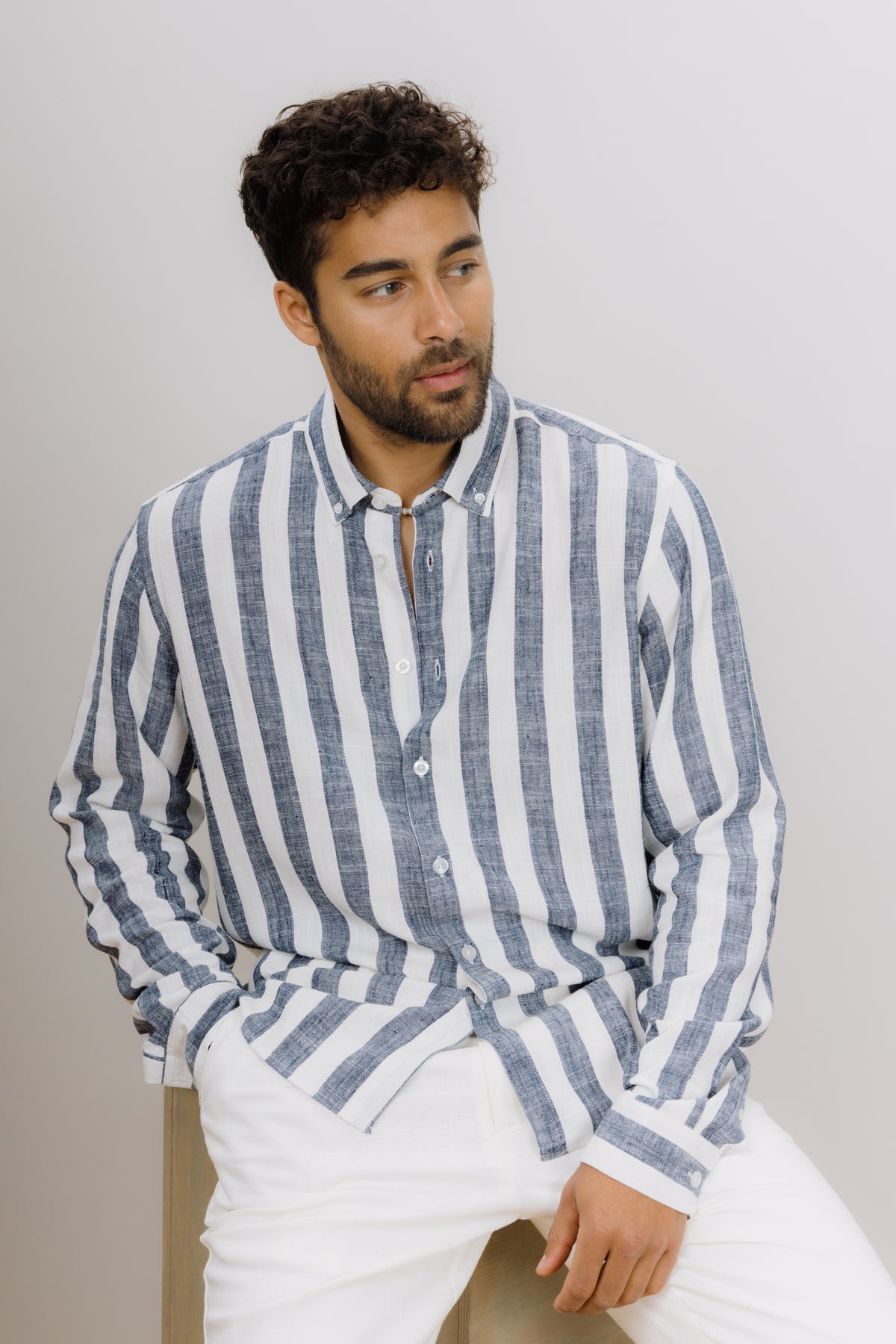 Urban Pioneers Male Folke LS Shirt SHIRT DARK NAVY