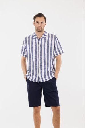 Urban Pioneers Male Folke Shirt SS SS SHIRT NAVY