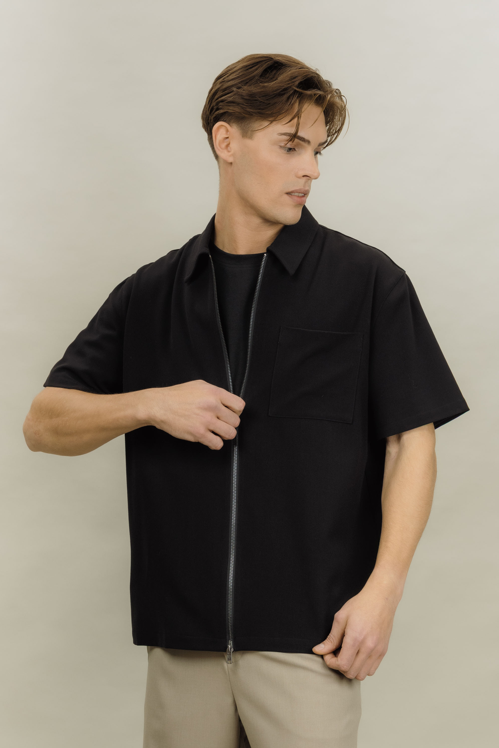 Urban Pioneers Male Giacomo SS Shirt SS SHIRT BLACK