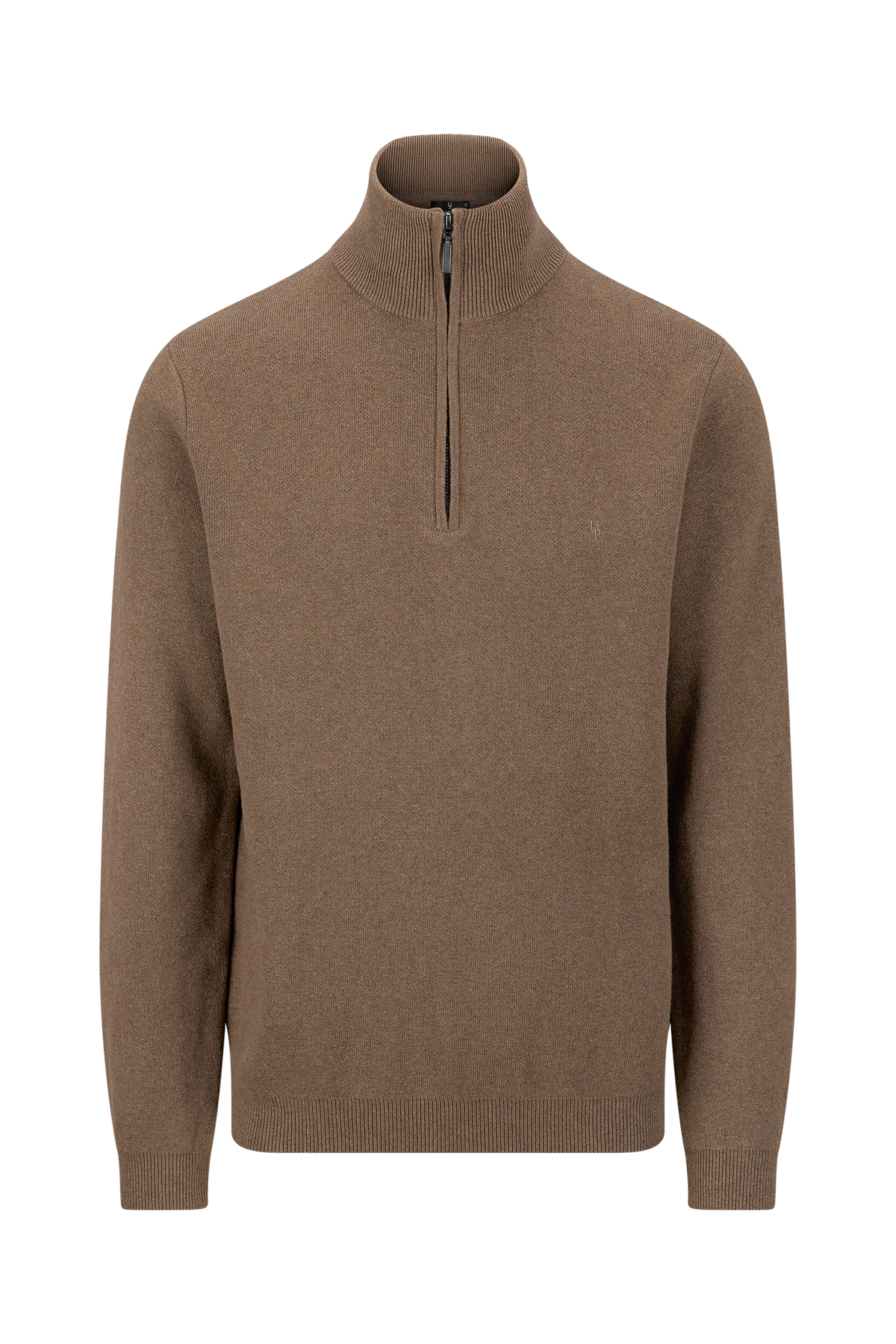Urban Pioneers Male Jorge Half-zip SWEATER LIGHT BROWN MELANGE
