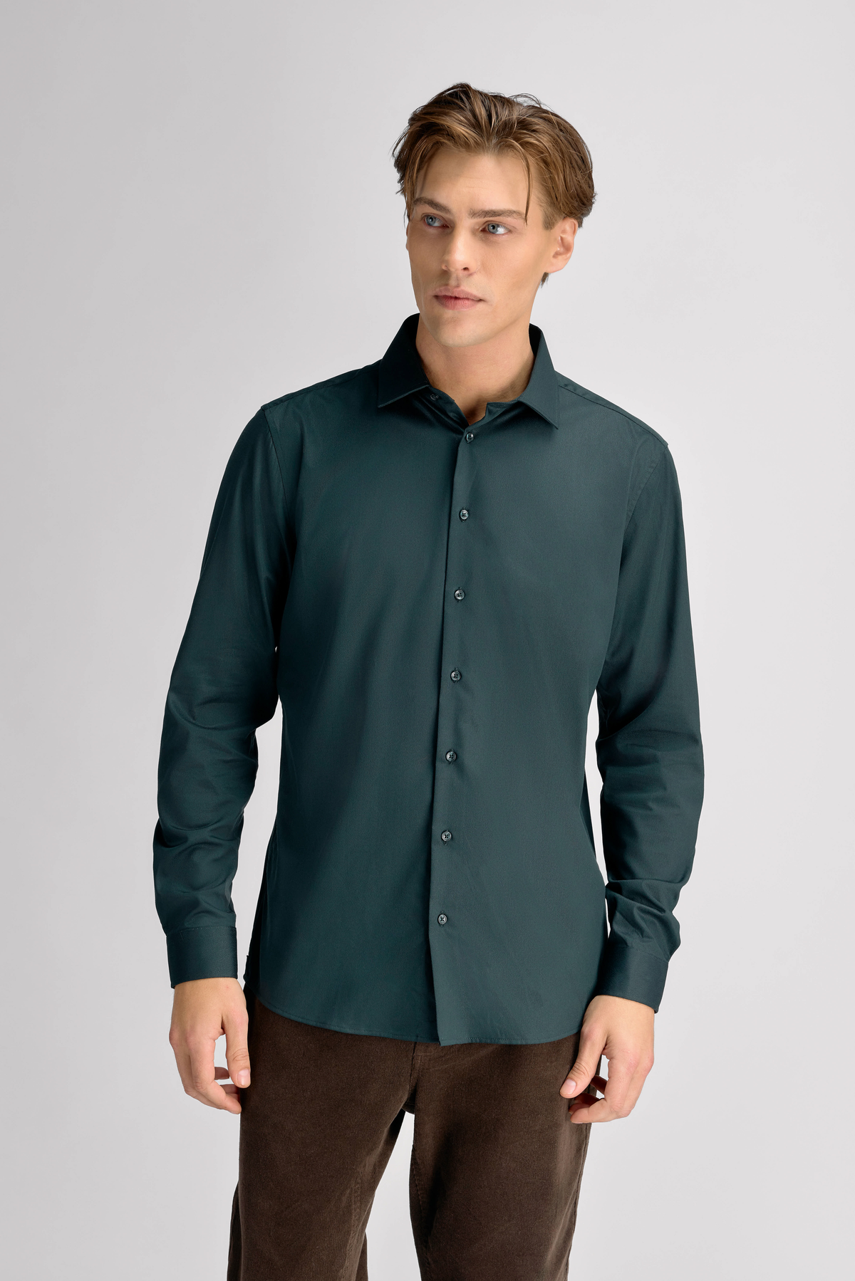 Urban Pioneers Male Julian LS Shirt SHIRT DARK EMERALD