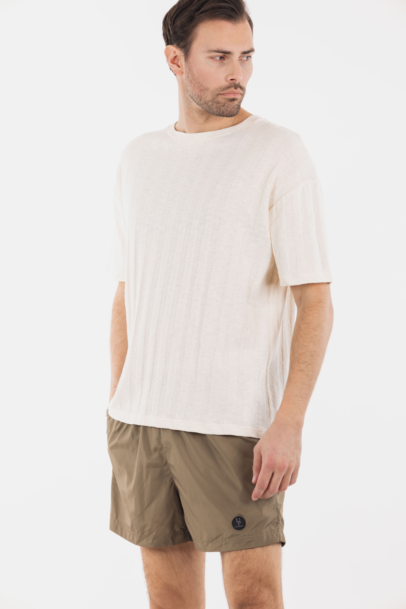 Urban Pioneers Male Leonell Tee T-SHIRT CREAM