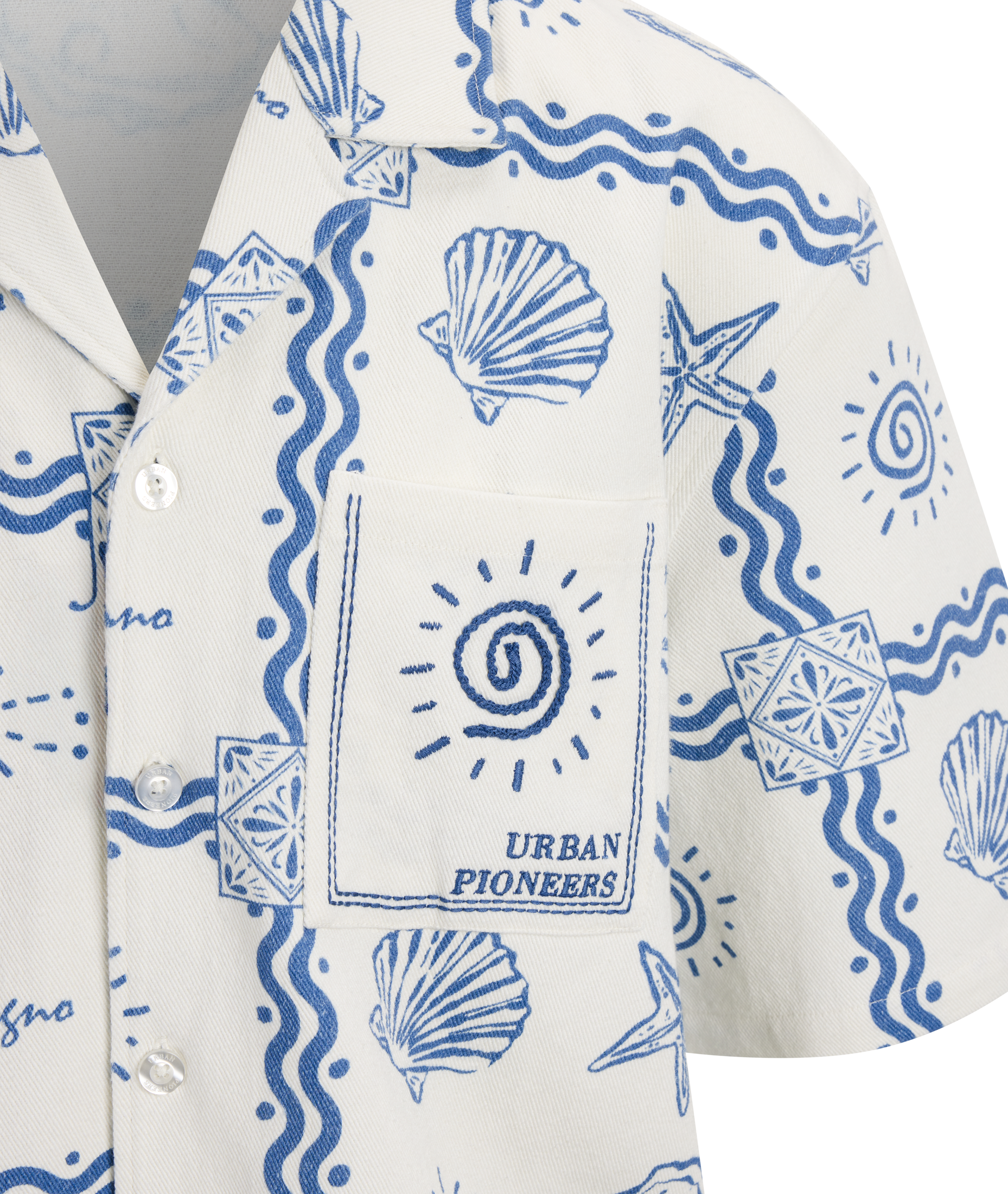 Urban Pioneers Male Loic SS Shirt SS SHIRT TRUE NAVY AOP