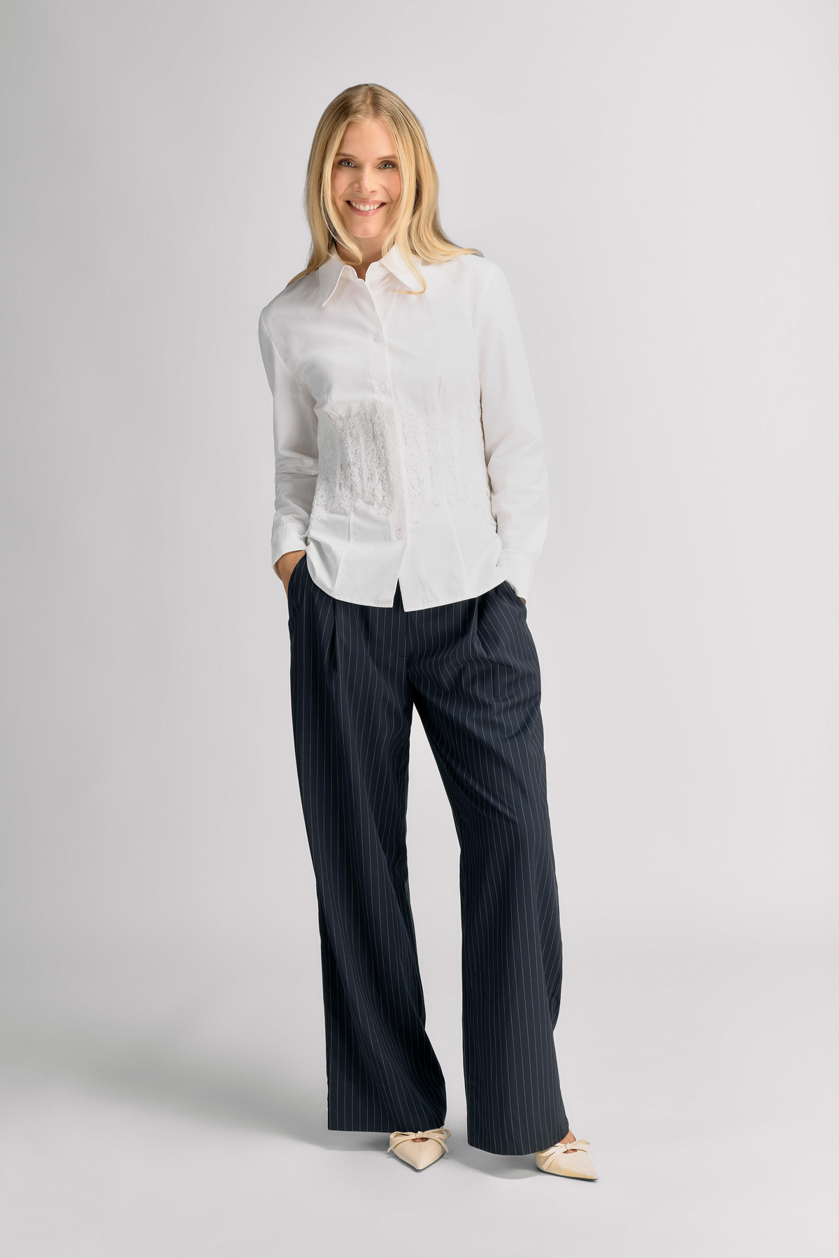 Urban Pioneers Female Margaret Pants PANTS DARK NAVY PINSTRIPE