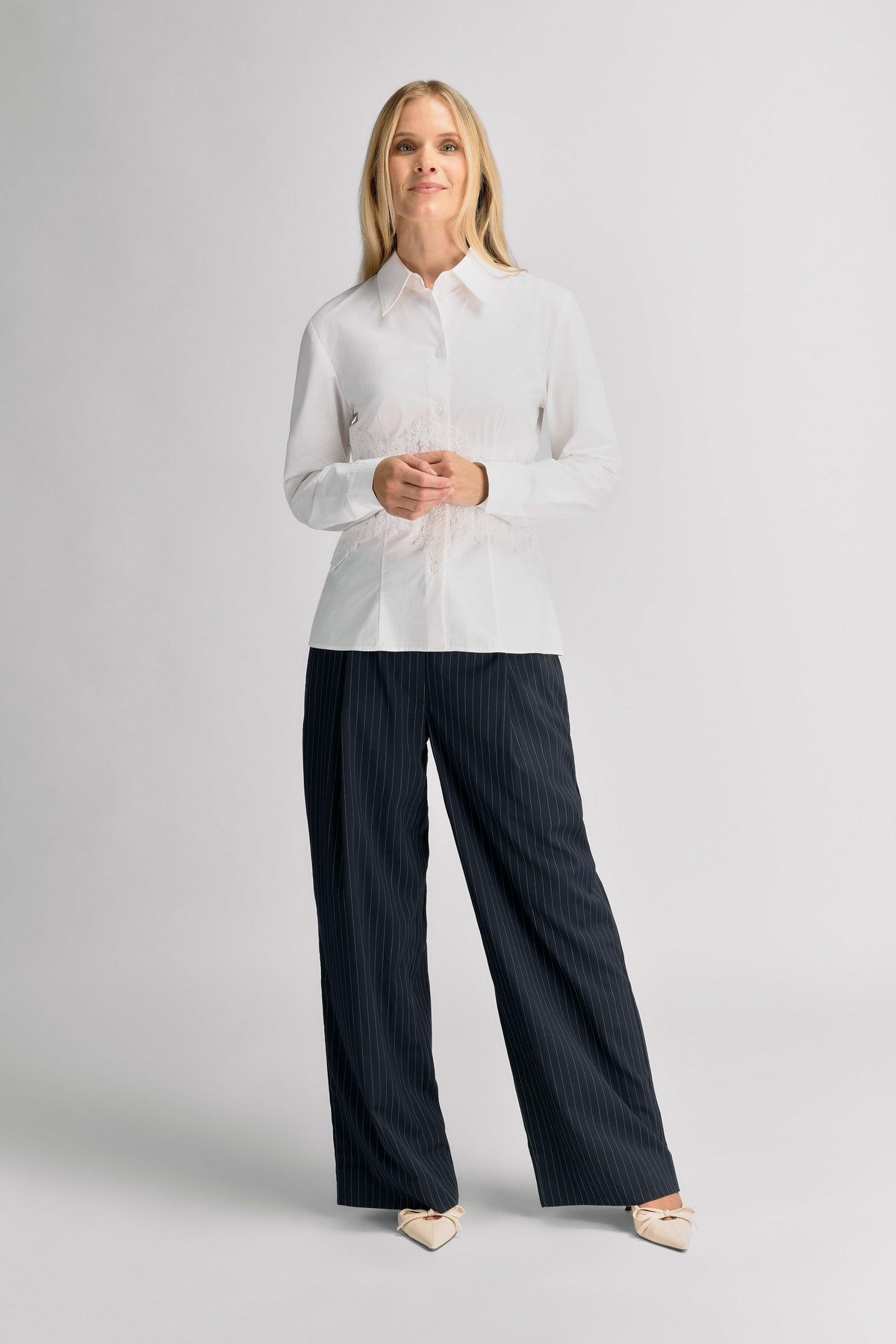Urban Pioneers Female Margaret Pants PANTS DARK NAVY PINSTRIPE