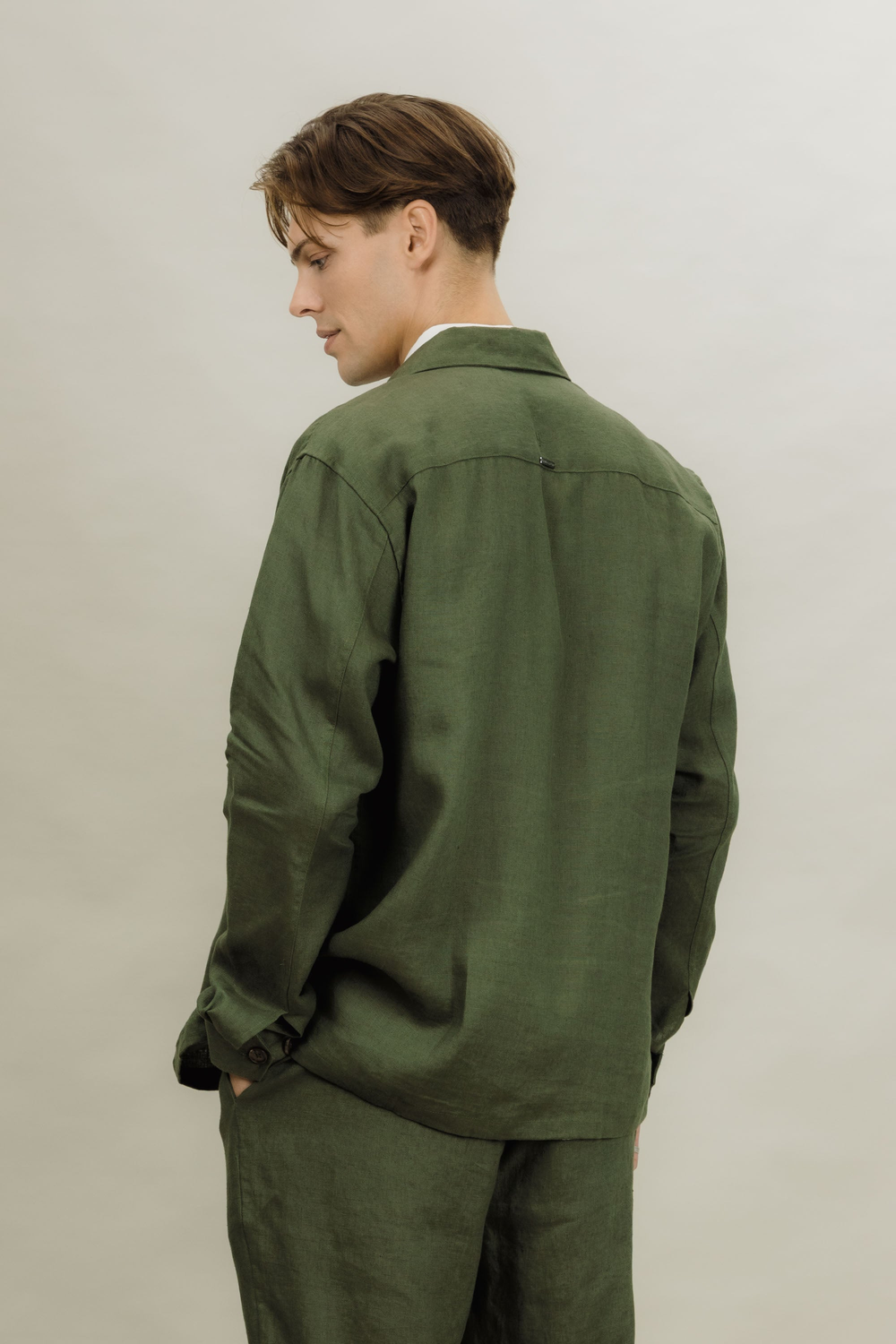 Urban Pioneers Male Maurizio LS Shirt OVERSHIRT OLIVE