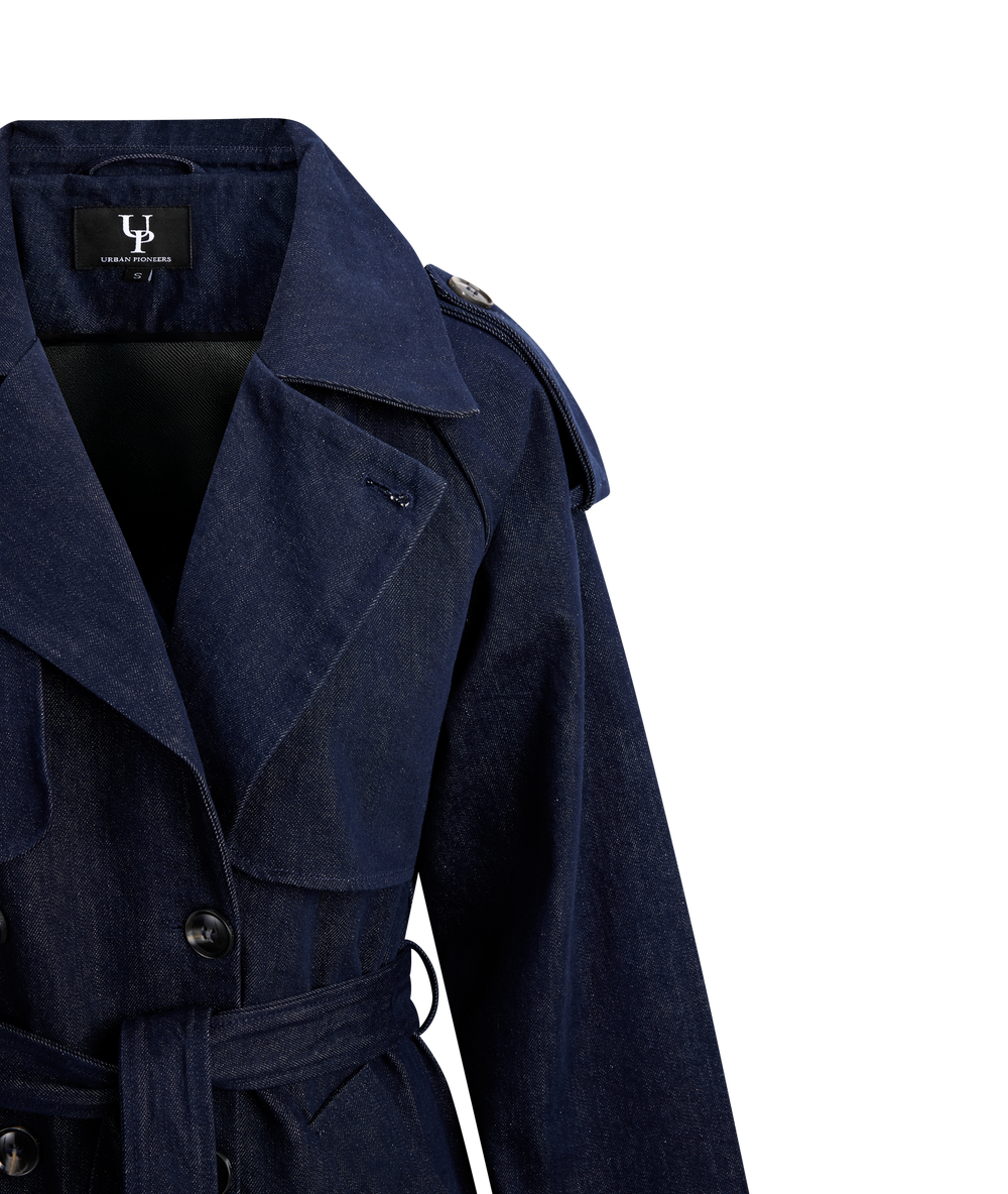 Urban Pioneers Female Miley Trenchcoat COAT DARK NAVY DENIM