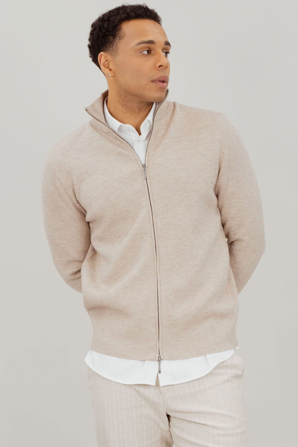 Urban Pioneers Male Nathan Cardigan CARDIGAN LIGHT SAND