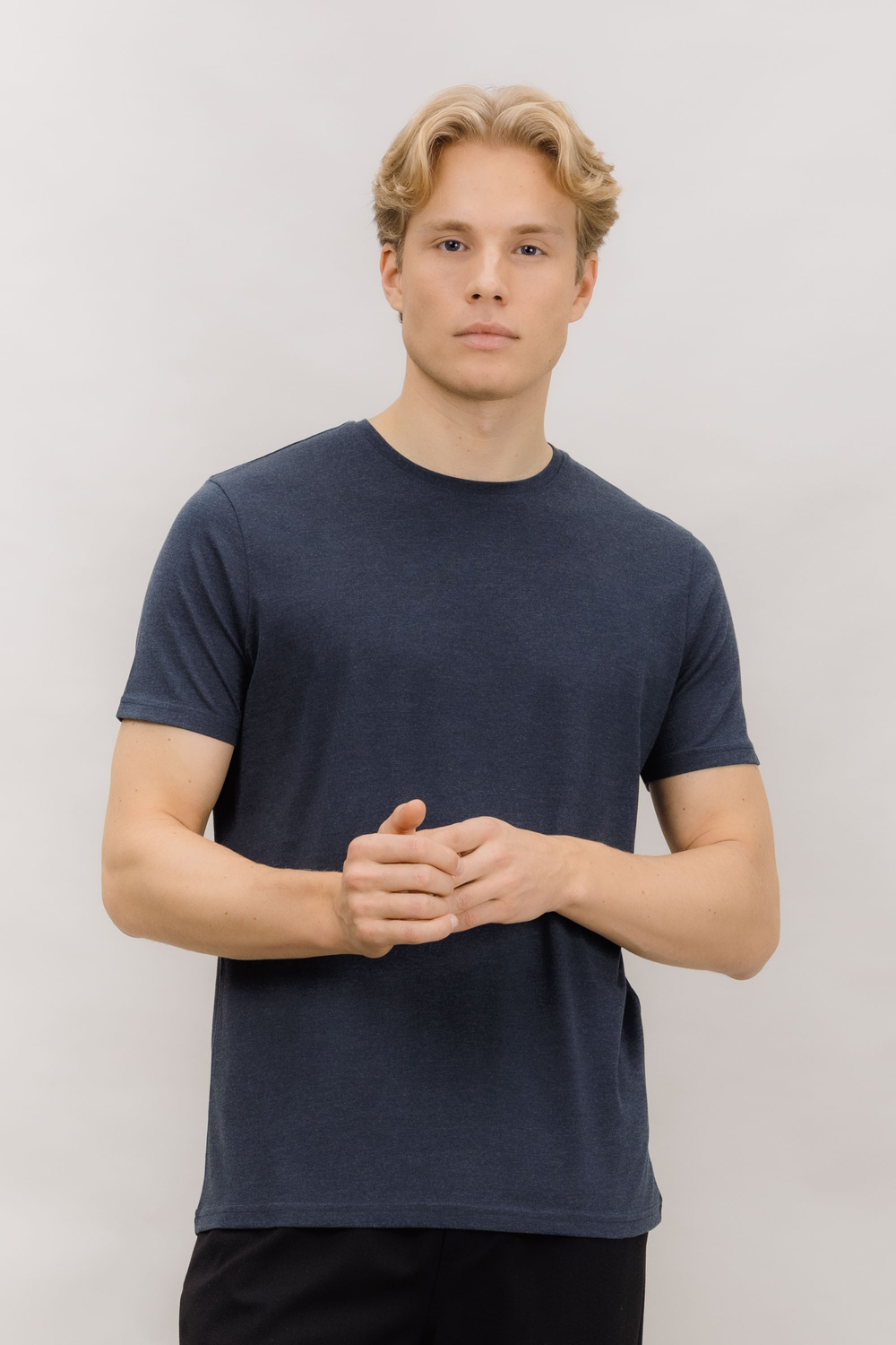 Urban Pioneers Male Niklas Basic Tee T-SHIRT SKY CAPTAIN MELANGE