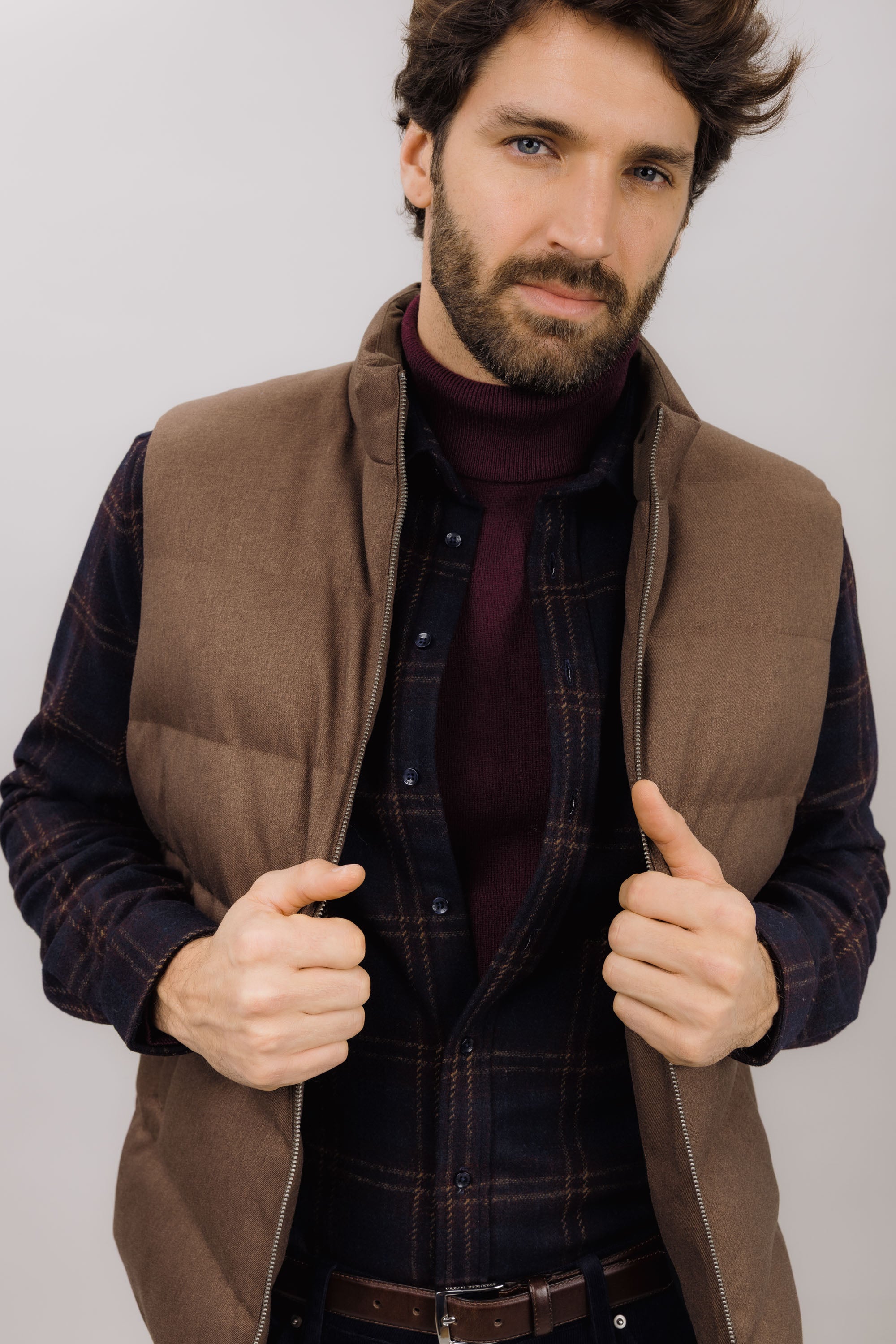 Urban Pioneers Male Piero Wool Shirt SHIRT NAVY CHECK