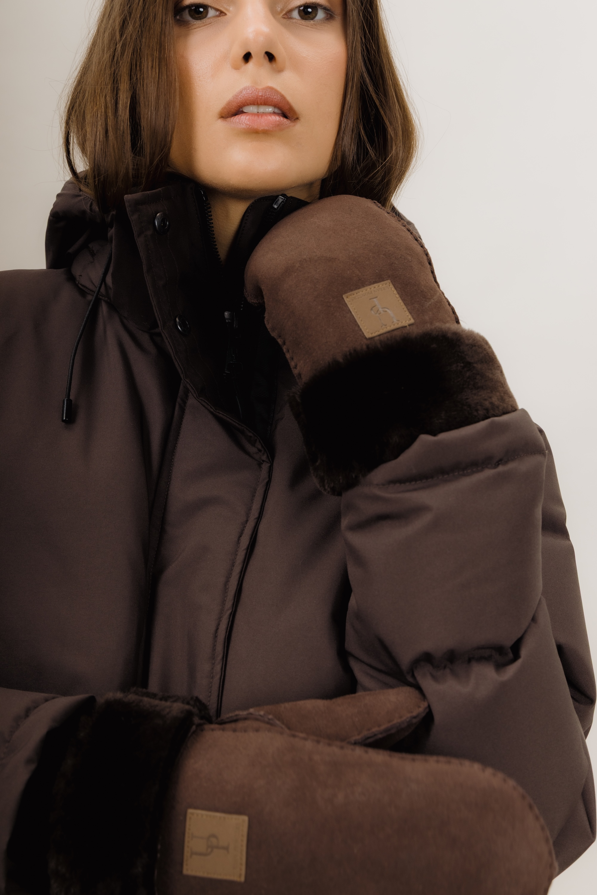 Urban Pioneers Female Puglia Mittens GLOVES AND MITTENS CHOCOLATE BROWN