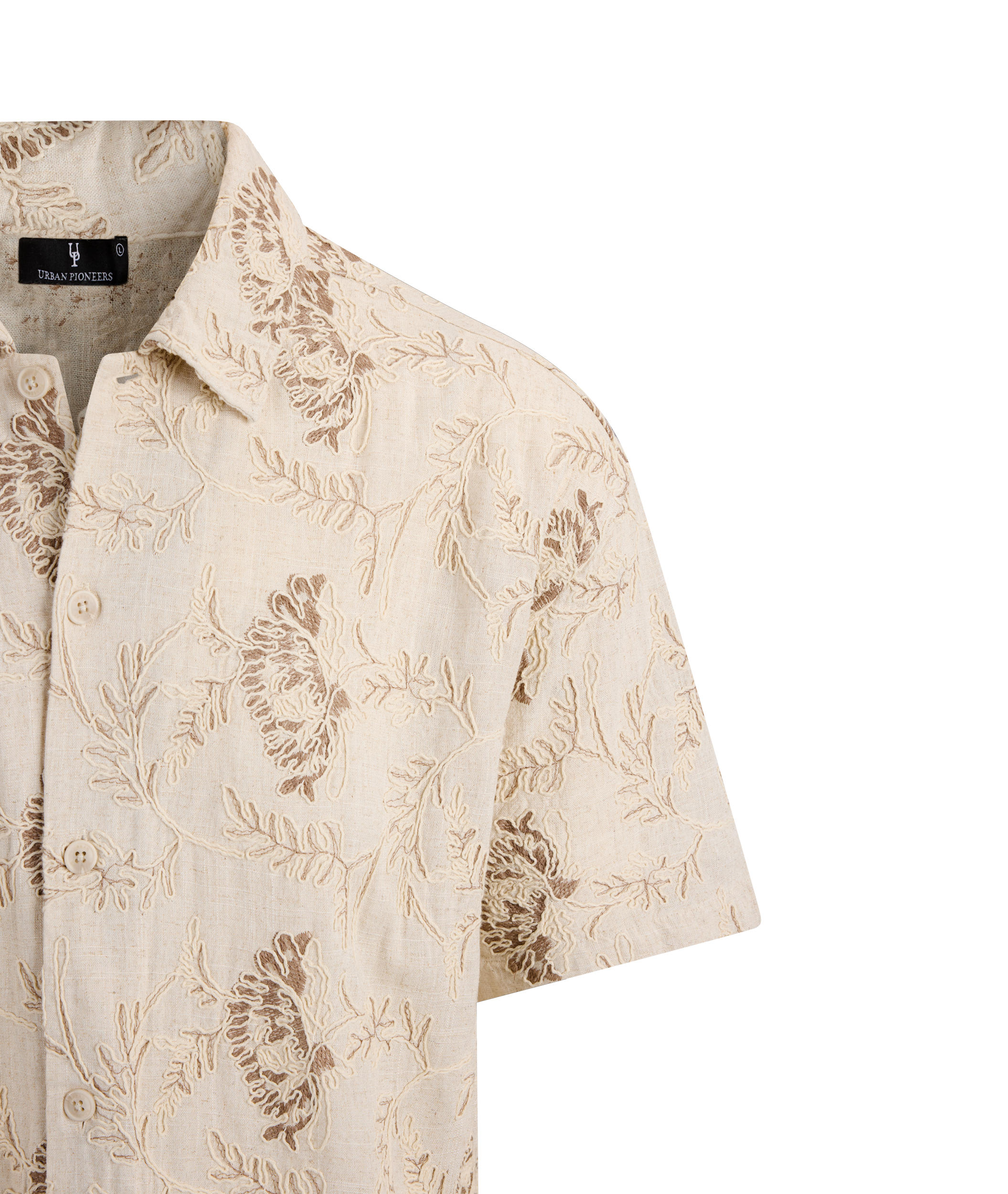Urban Pioneers Male Ricci SS Shirt SS SHIRT LIGHT SAND AOP