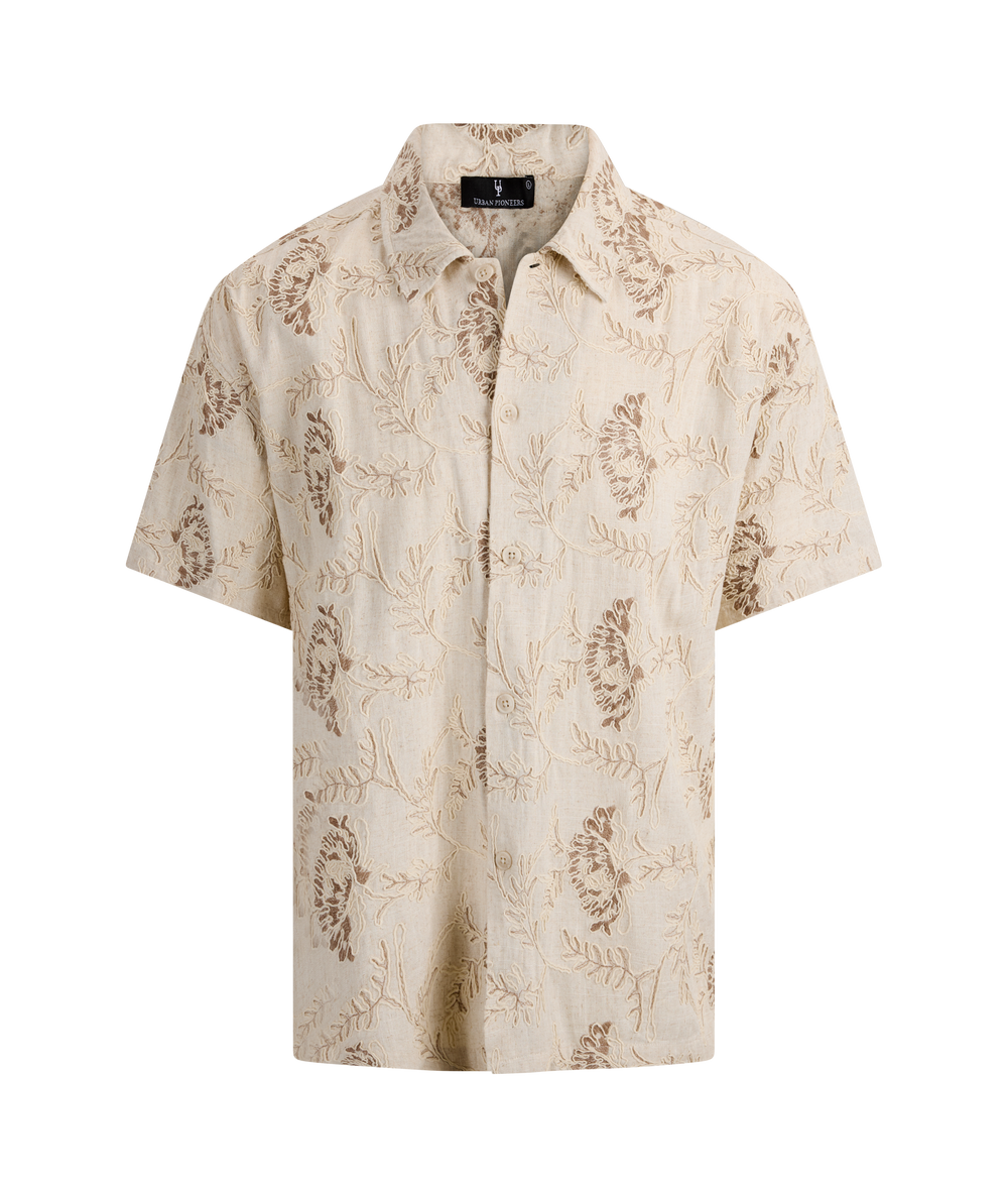 Urban Pioneers Male Ricci SS Shirt SS SHIRT LIGHT SAND AOP