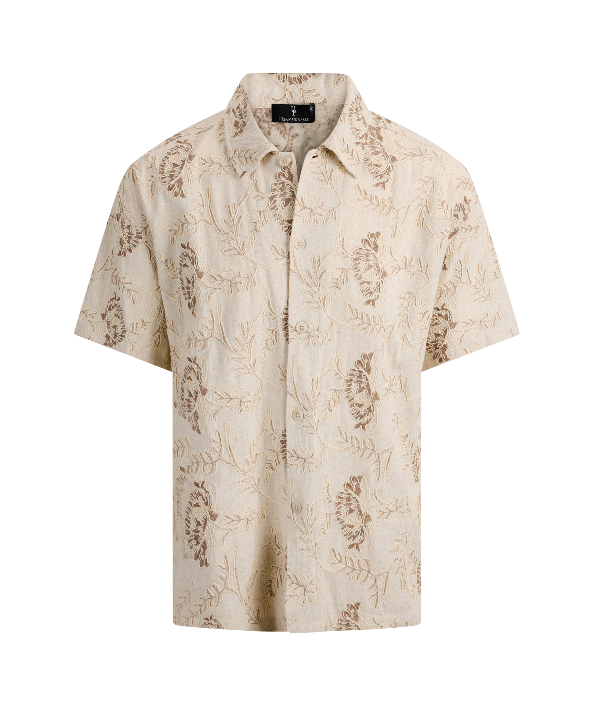 Urban Pioneers Male Ricci SS Shirt SS SHIRT LIGHT SAND AOP