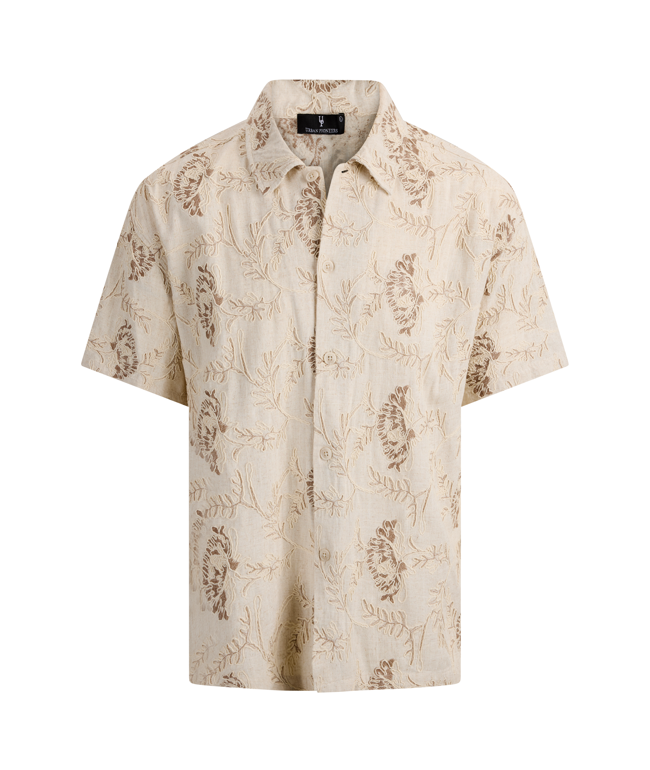Urban Pioneers Male Ricci SS Shirt SS SHIRT LIGHT SAND AOP