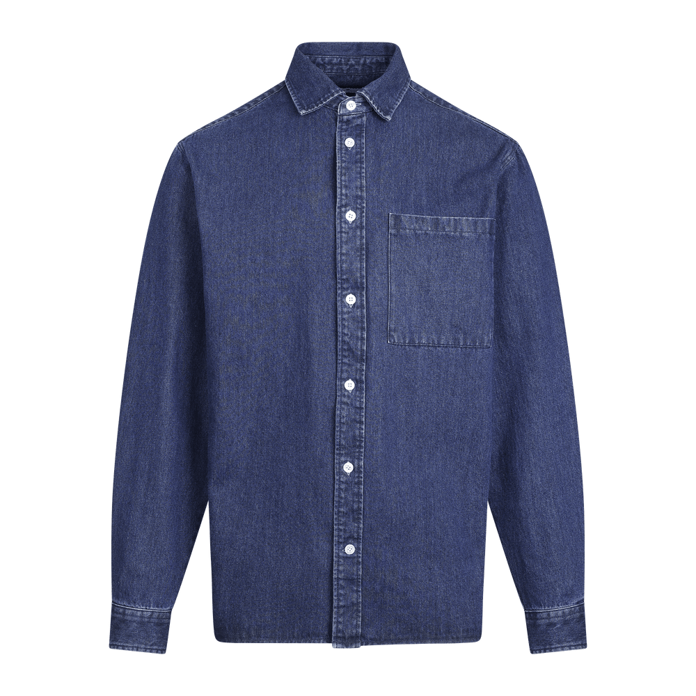 Urban Pioneers Male Rocco LS Shirt SHIRT DARK BLUE DENIM