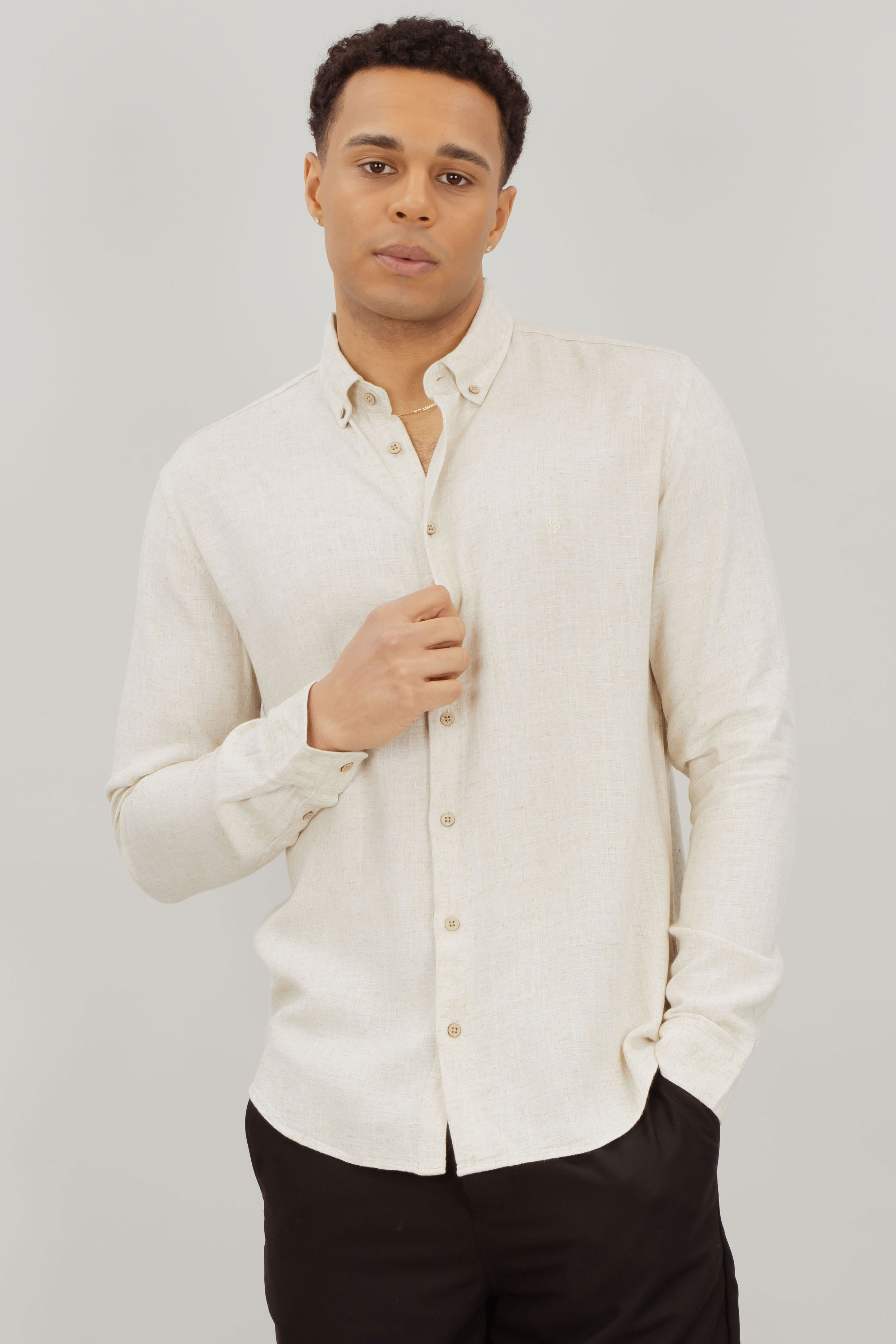 Urban Pioneers Male Ronan Shirt SHIRT SAND MELANGE