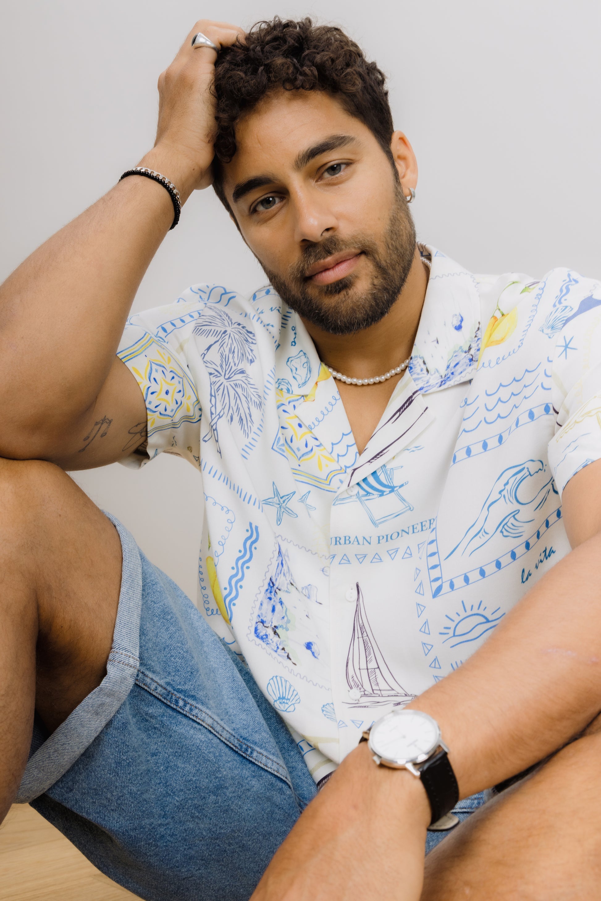 Urban Pioneers Male Saverio SS Shirt SS SHIRT VACATION AOP