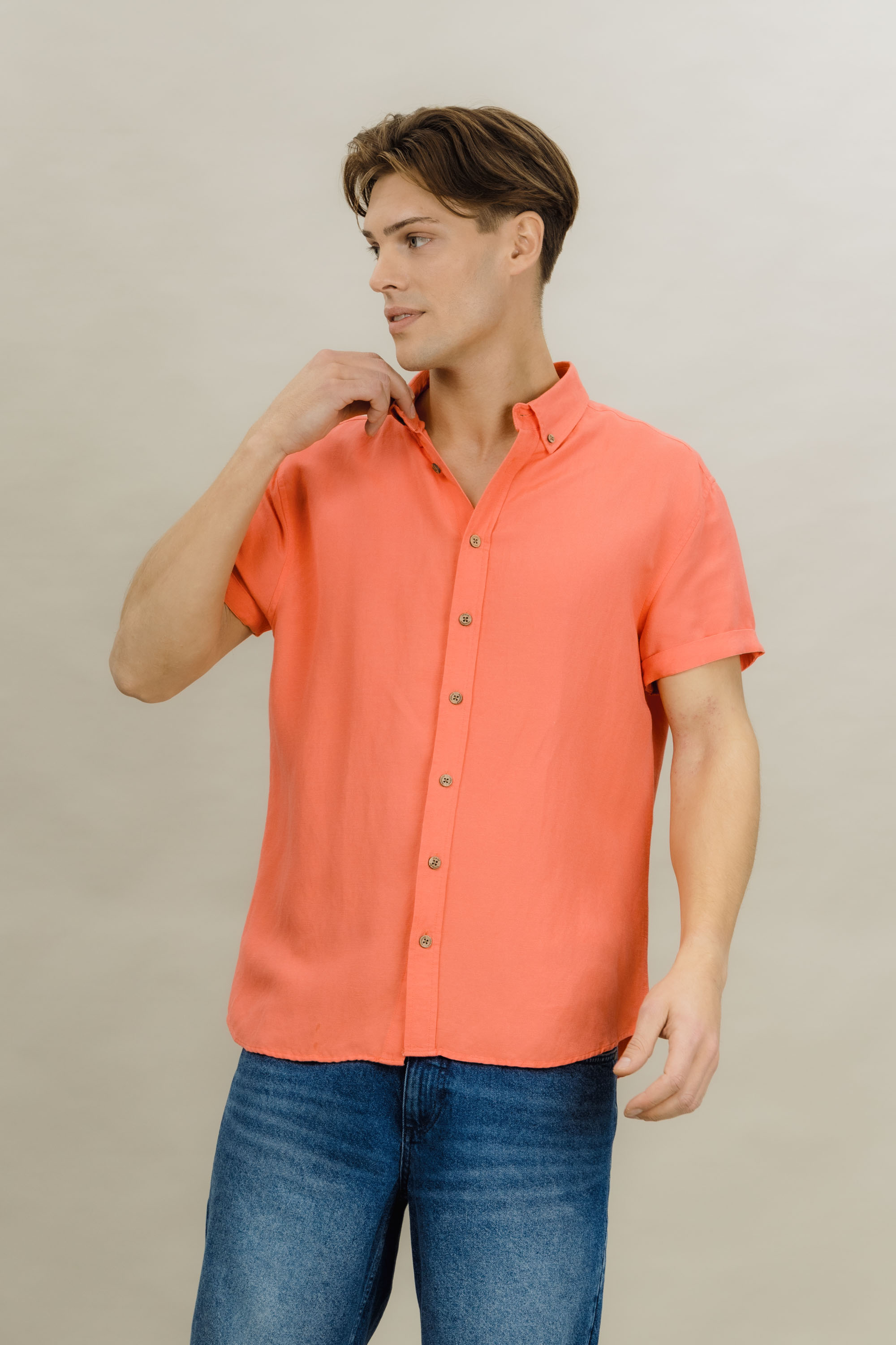 Urban Pioneers Male Stephan SS Shirt SS SHIRT WASHED RED