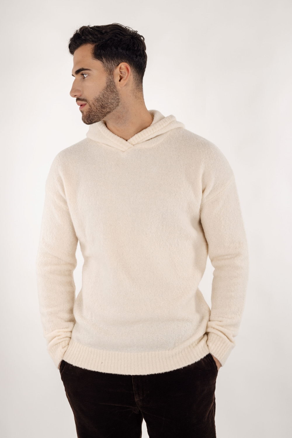 Urban Pioneers Male Teddy Hoodie SWEATER CREAM