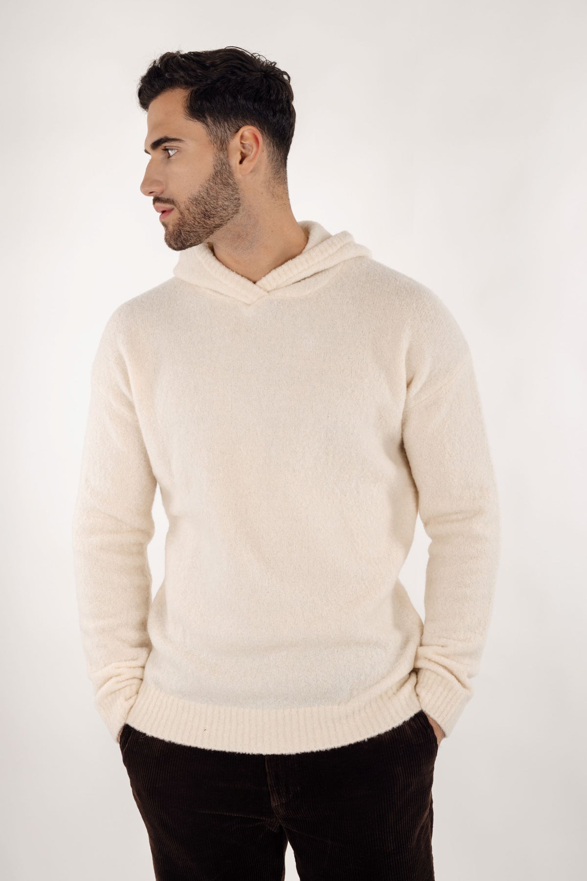 Urban Pioneers Male Teddy Hoodie SWEATER CREAM