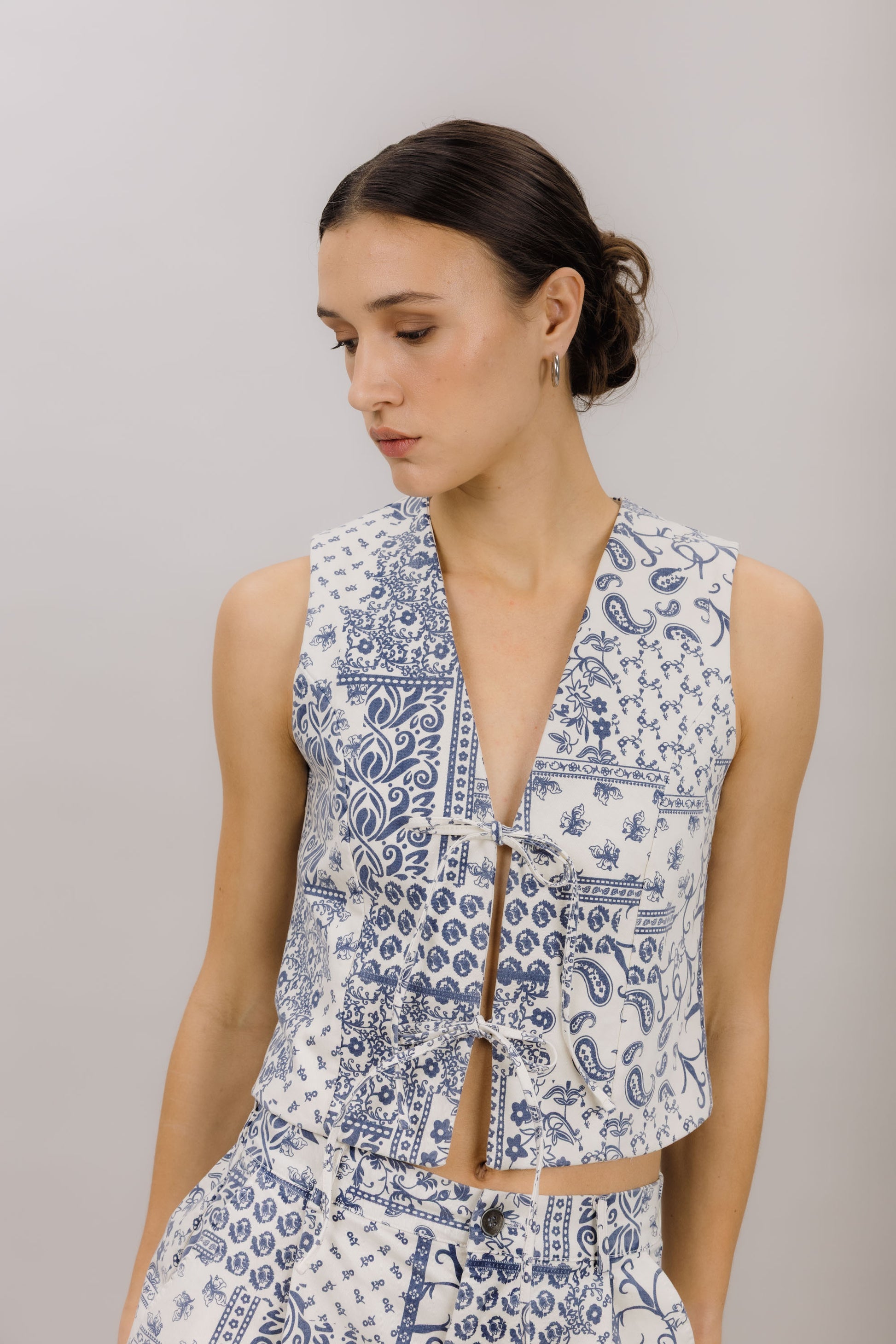 Urban Pioneers Female Terina Top TOP NAVY AOP