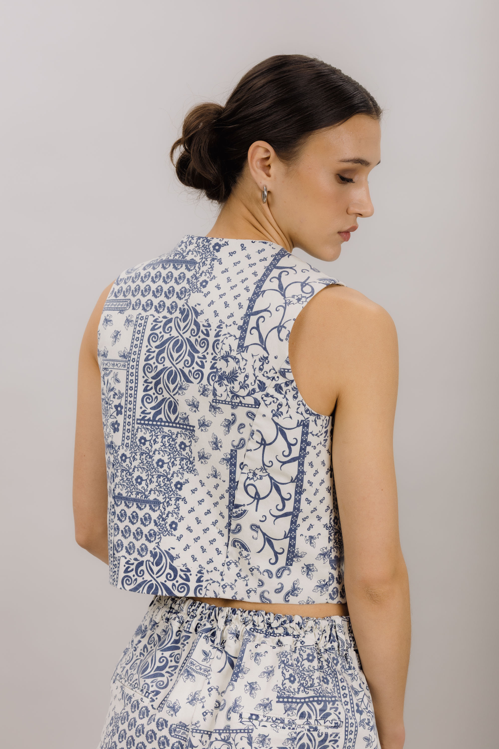 Urban Pioneers Female Terina Top TOP NAVY AOP